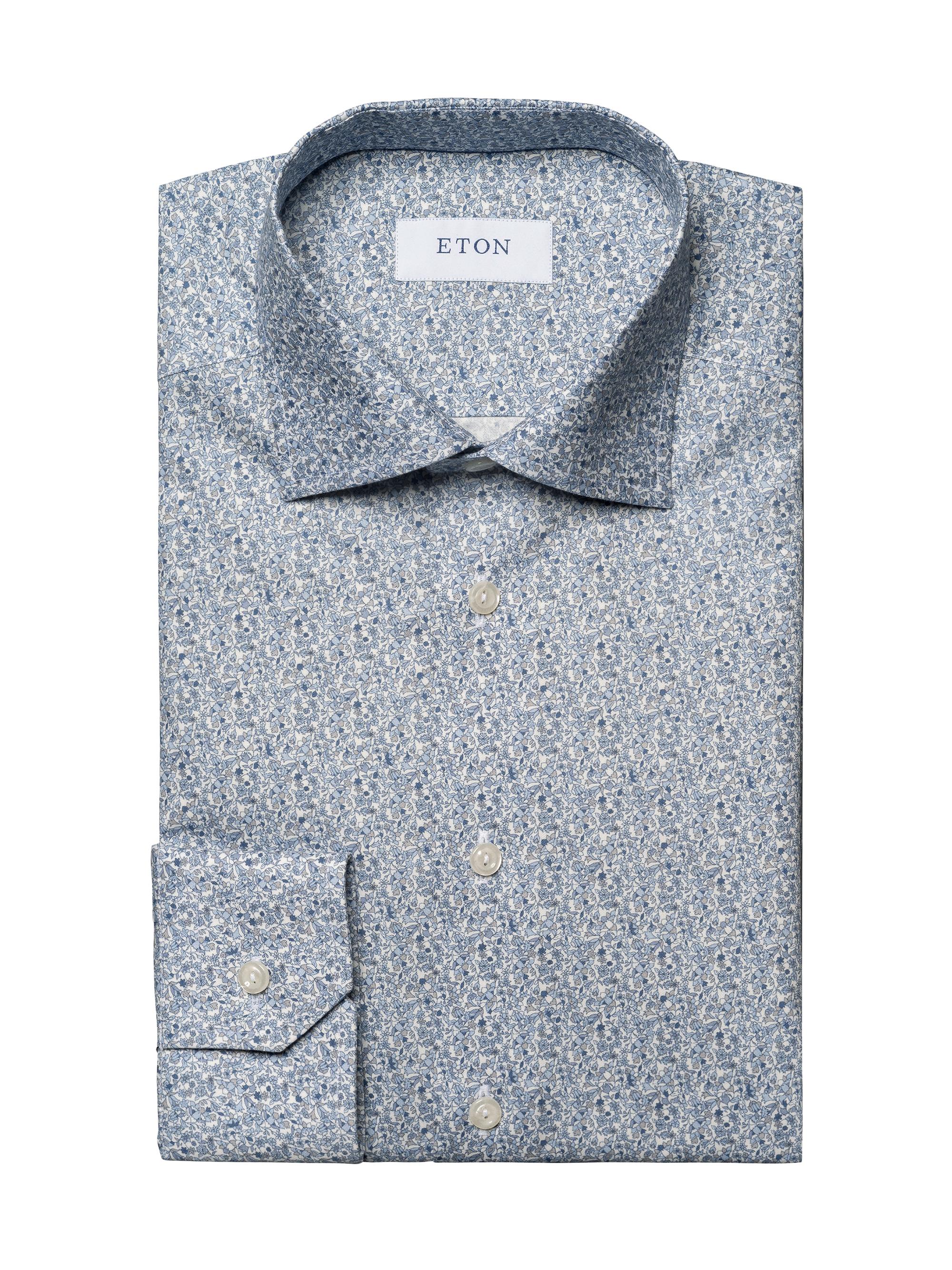 Eton Men's Contemporary-Fit Floral Print Shirt - Blue