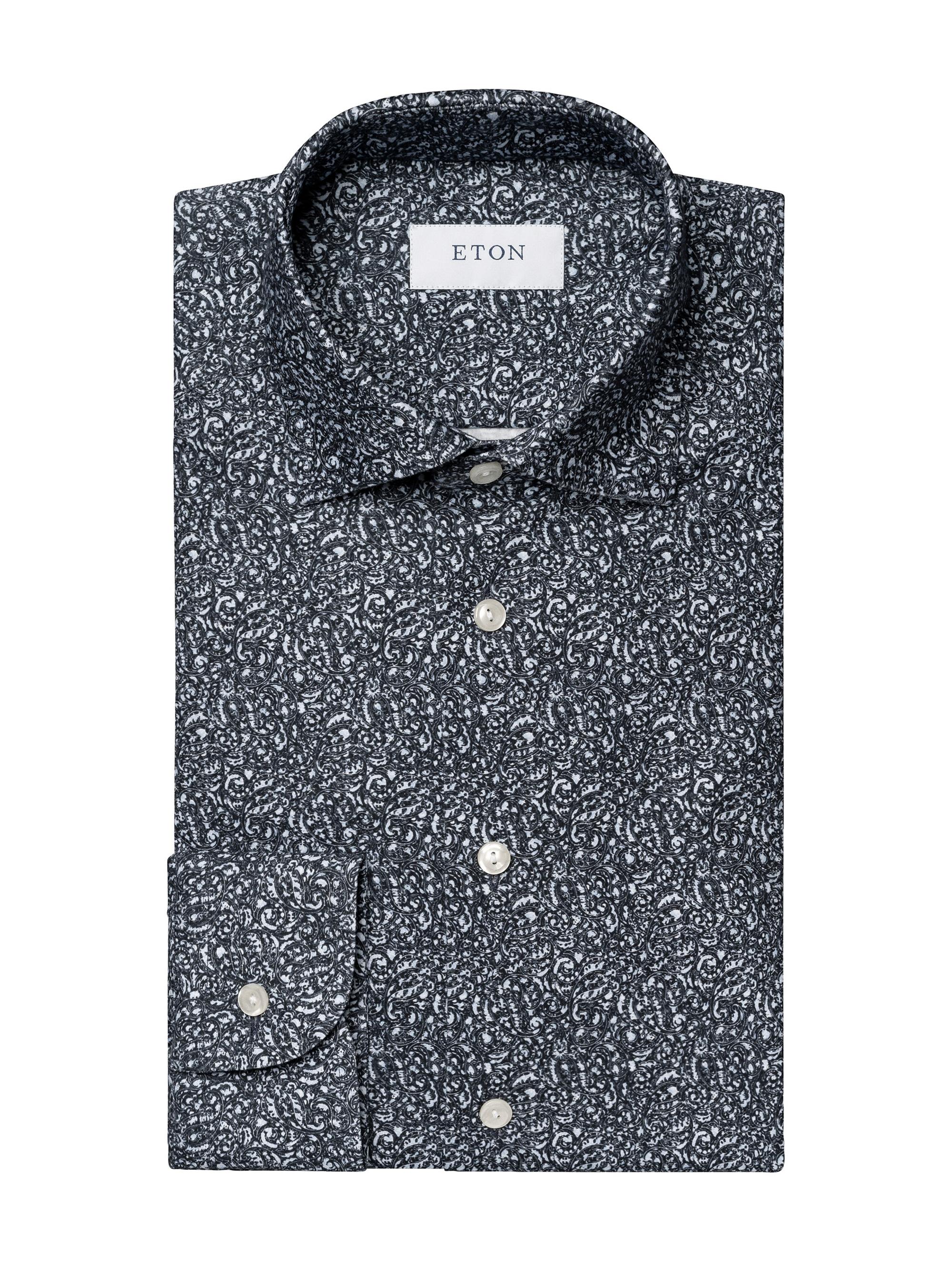 Eton Men's Slim Fit 4Flex Stretch Shirt - Dark Blue
