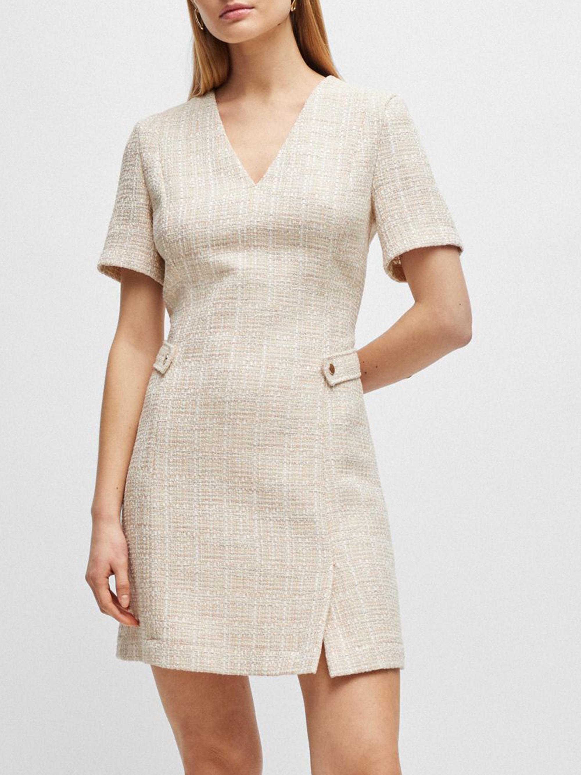 tweed beige dress Victoria Beige Sequins Tweed Dress main image 0
