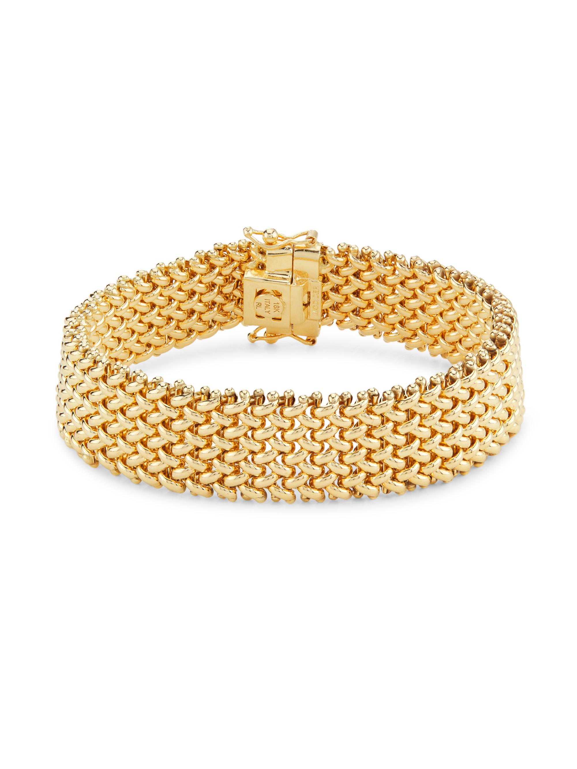 Saks Fifth Avenue Collection Women's 18K Yellow Gold Mesh Bracelet - Yellow Gold