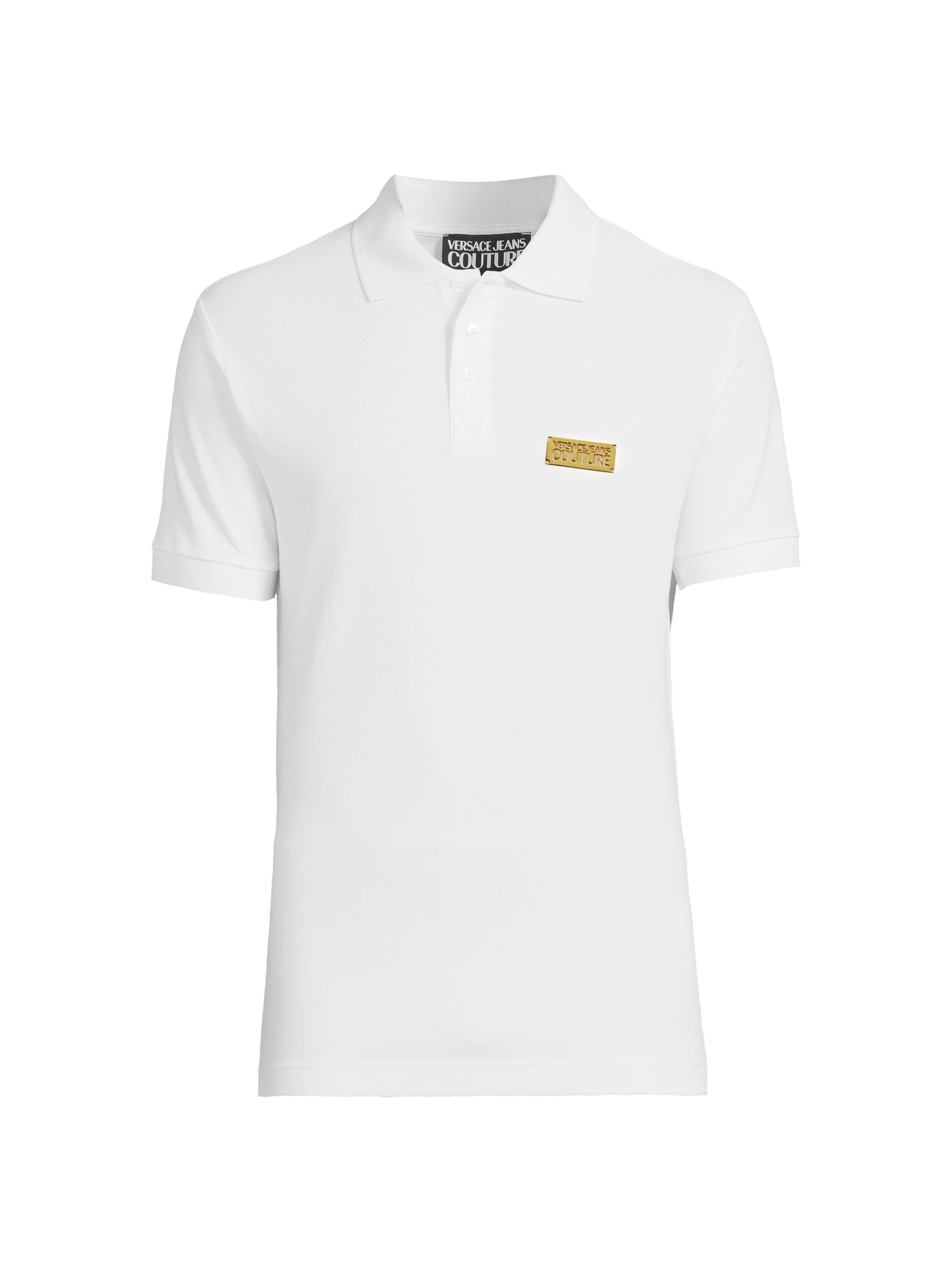 Versace Jeans Couture Men's Cotton Polo Shirt - White Gold