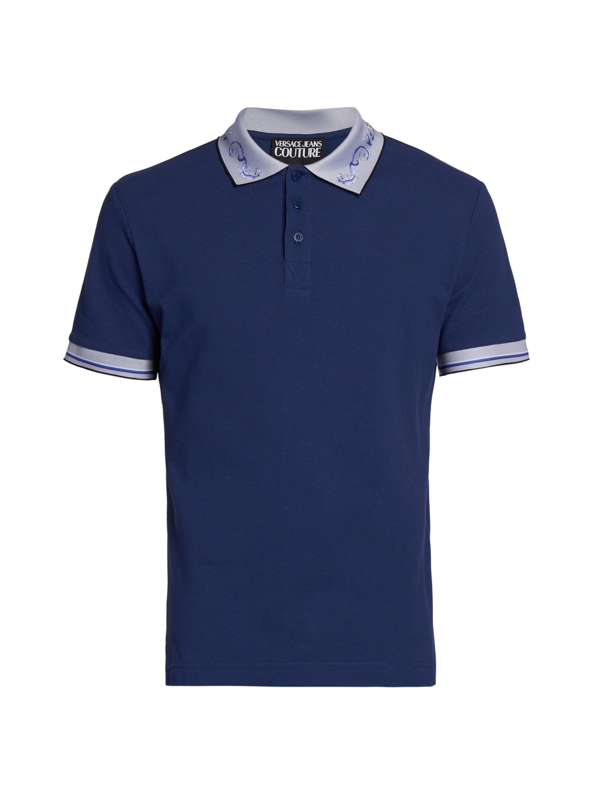 Versace Jeans Couture Men's Cotton Polo Shirt - Steel Blue