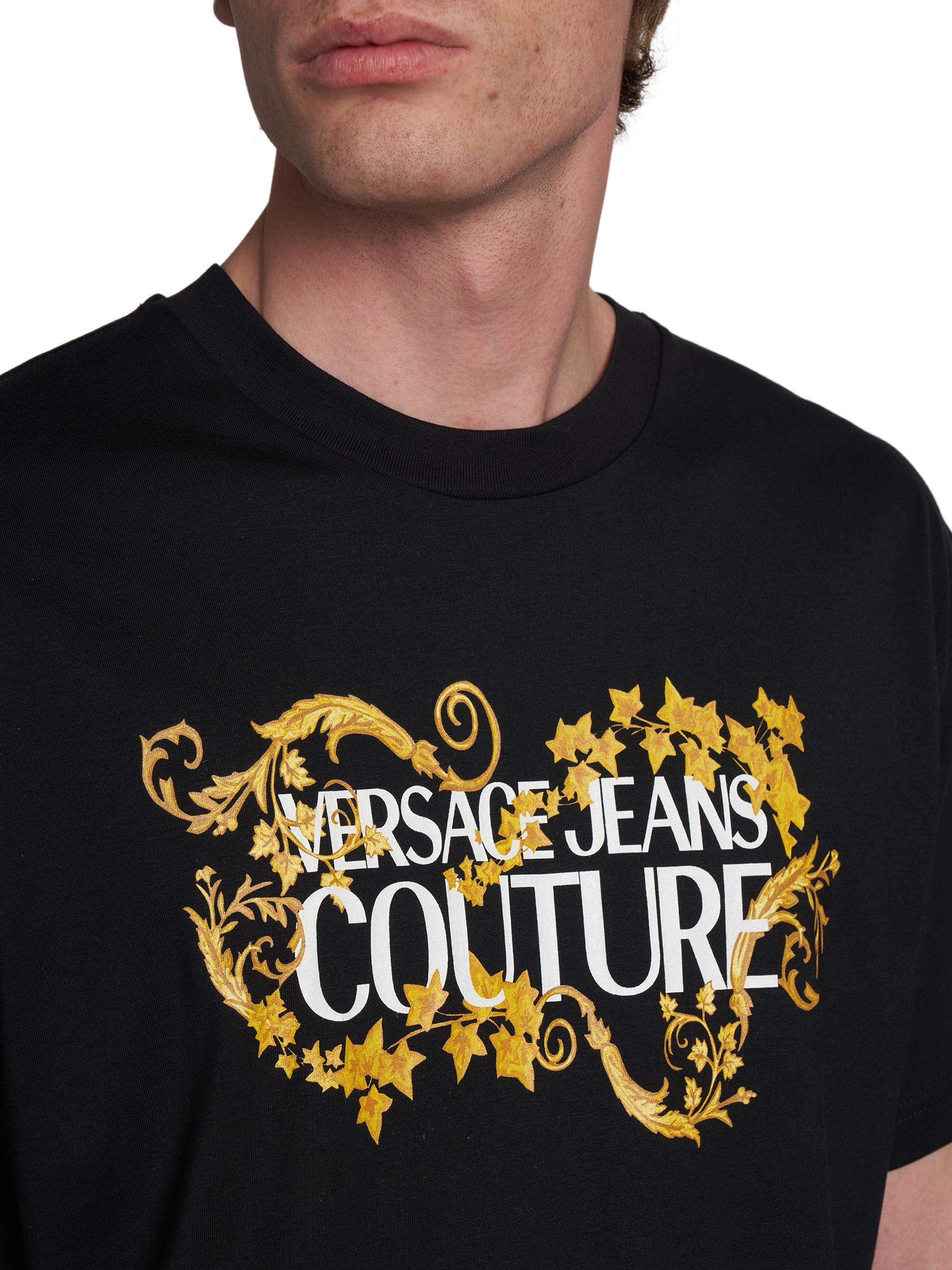 VERSACE JEANS COUTURE グラフィックTシャツ XL Versace Jeans Couture Graffiti T-Shirt Black & White Men's Top