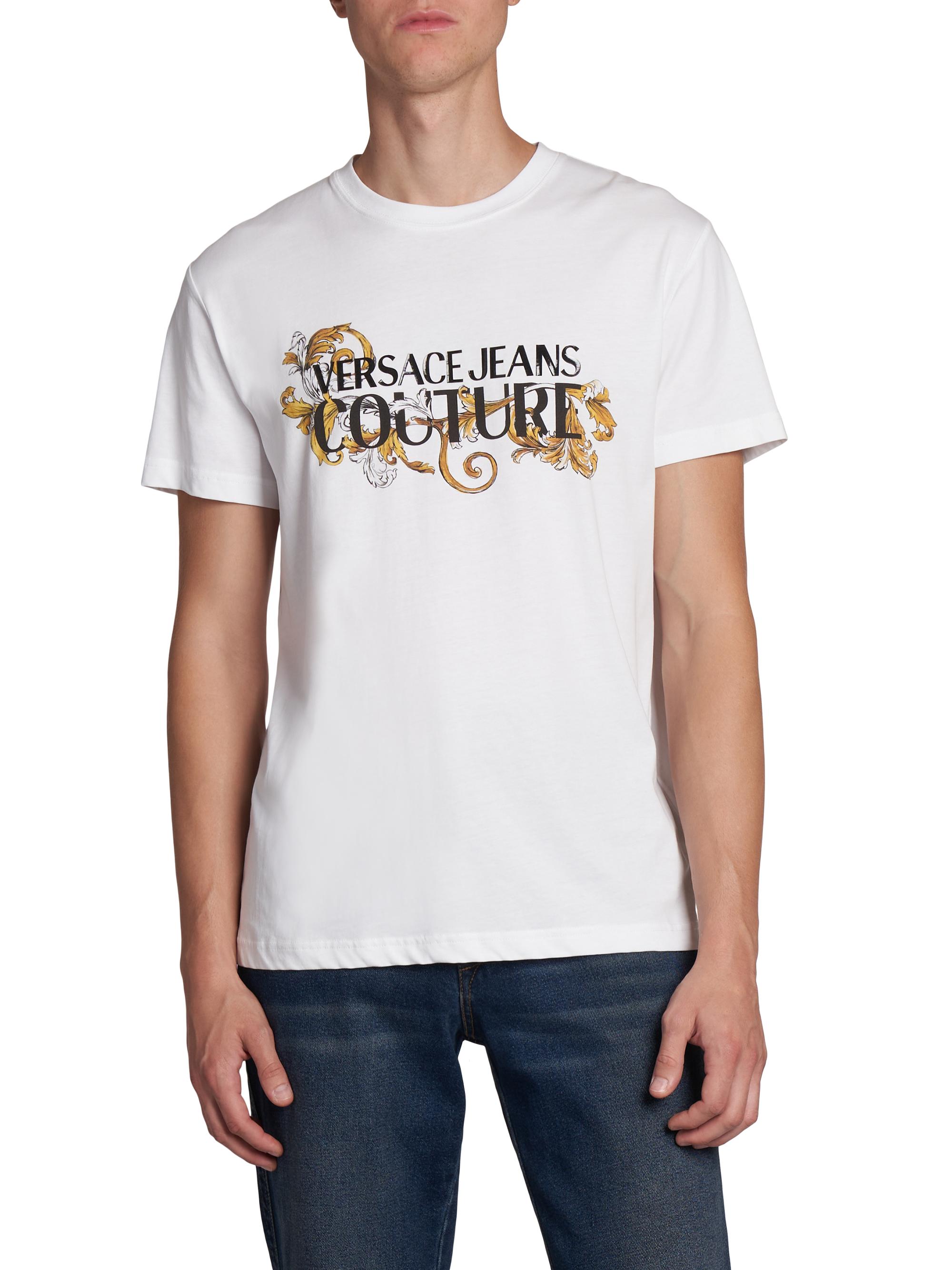 Versace Jeans Couture Baroque Logo Cotton T-Shirt | Saks Fifth Avenue