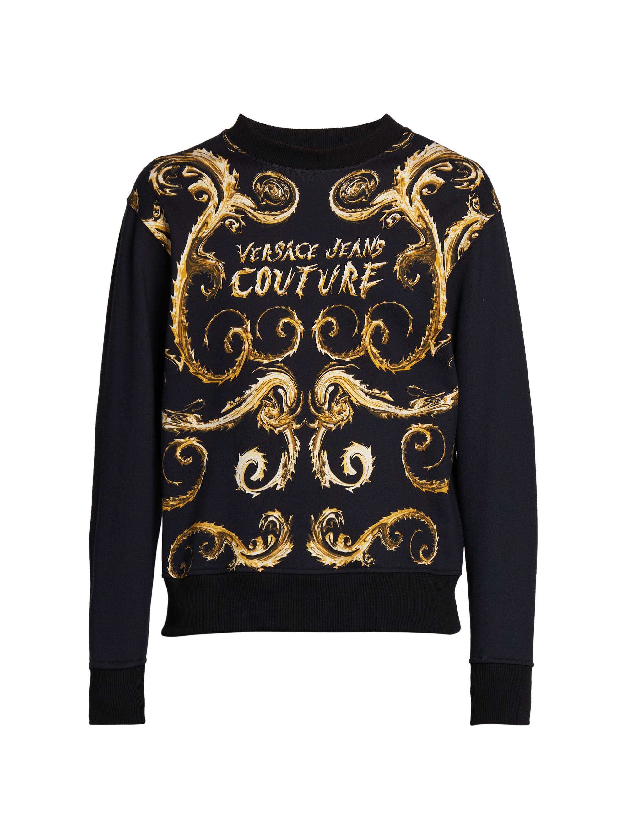 Versace Jeans Couture Men's Baroque Cotton Sweatshirt - Black Gold