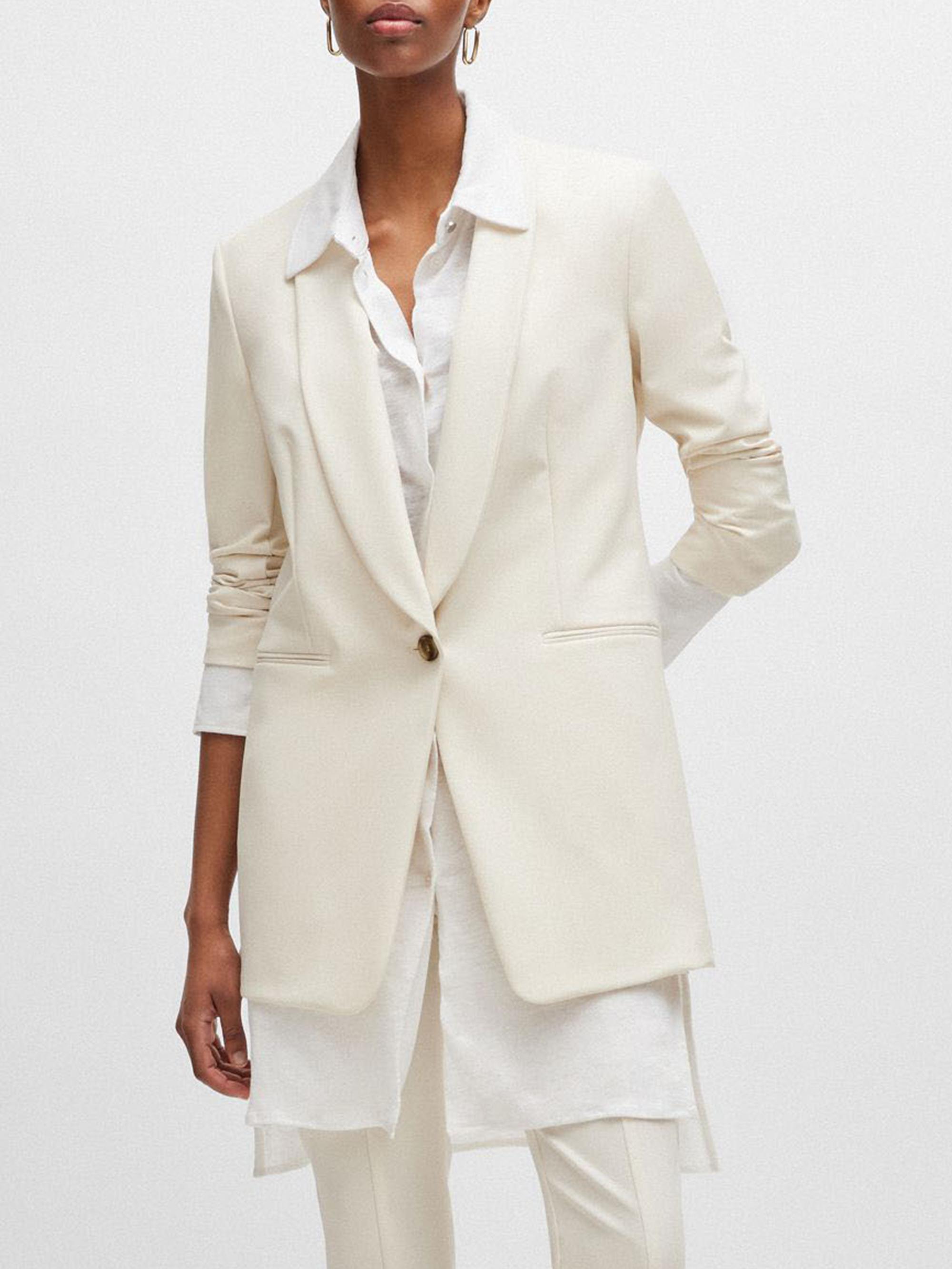 BOSS Women's Regular-Fit Jacket in Performance-Stretch Fabric - Natural