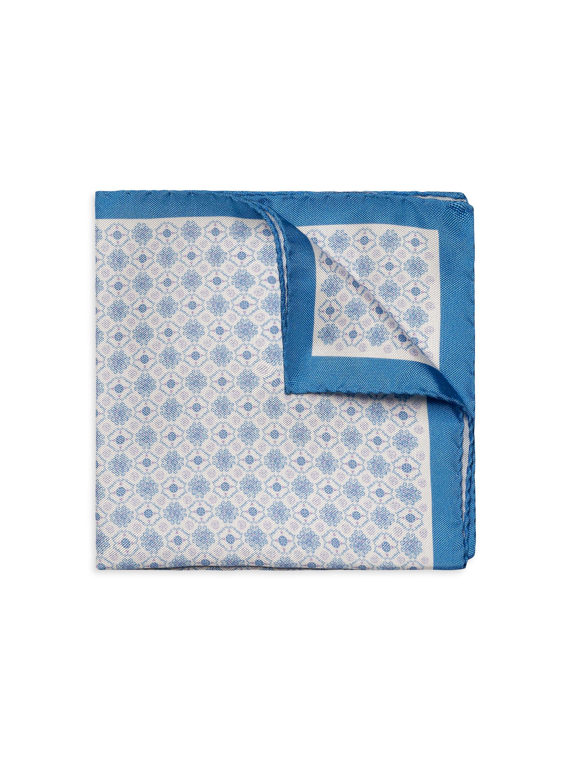 Eton Men's Silk Pocket Square - Blue
