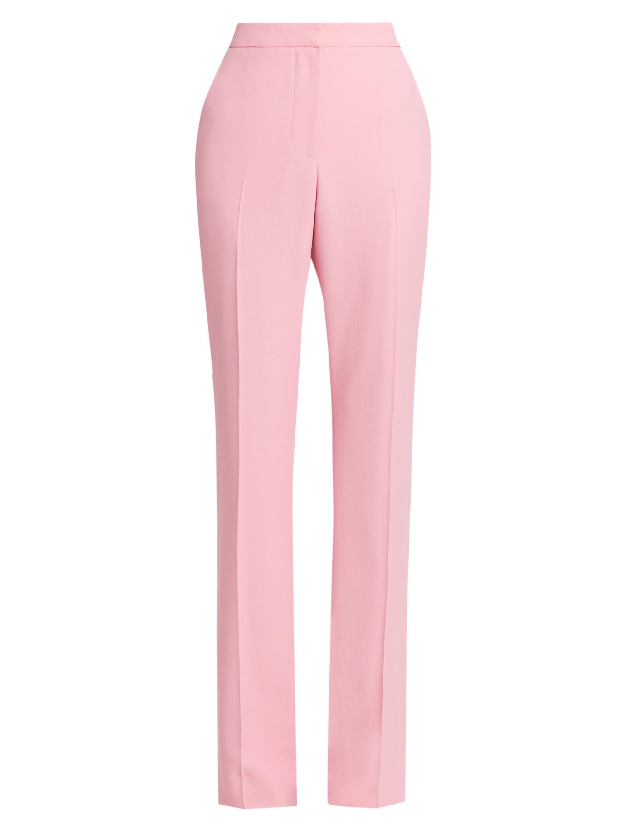 McQueen Women's Crepe Straight-Leg Trousers - Cherry Blossom Pink