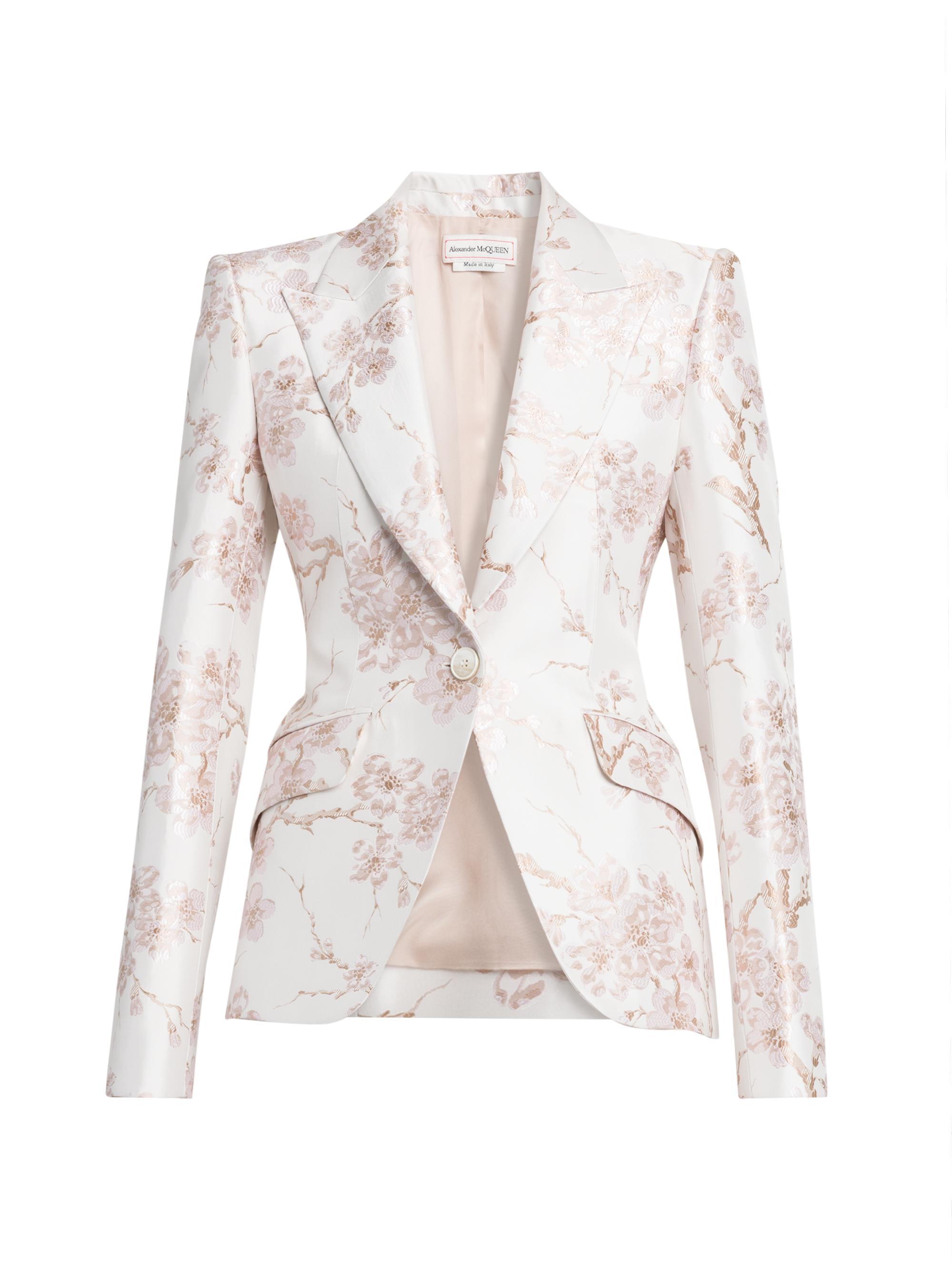 McQueen Women's Cherry Blossom Jacquard Blazer - Ice Pink