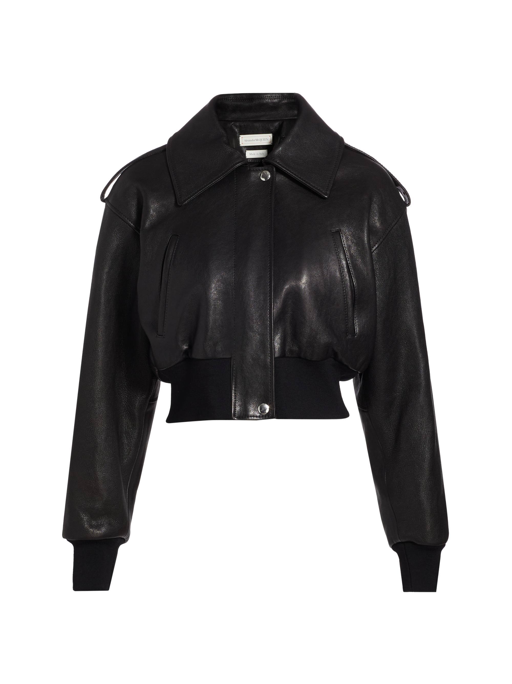 The Attico Leather Bomber Jacket | Saks Fifth Avenue