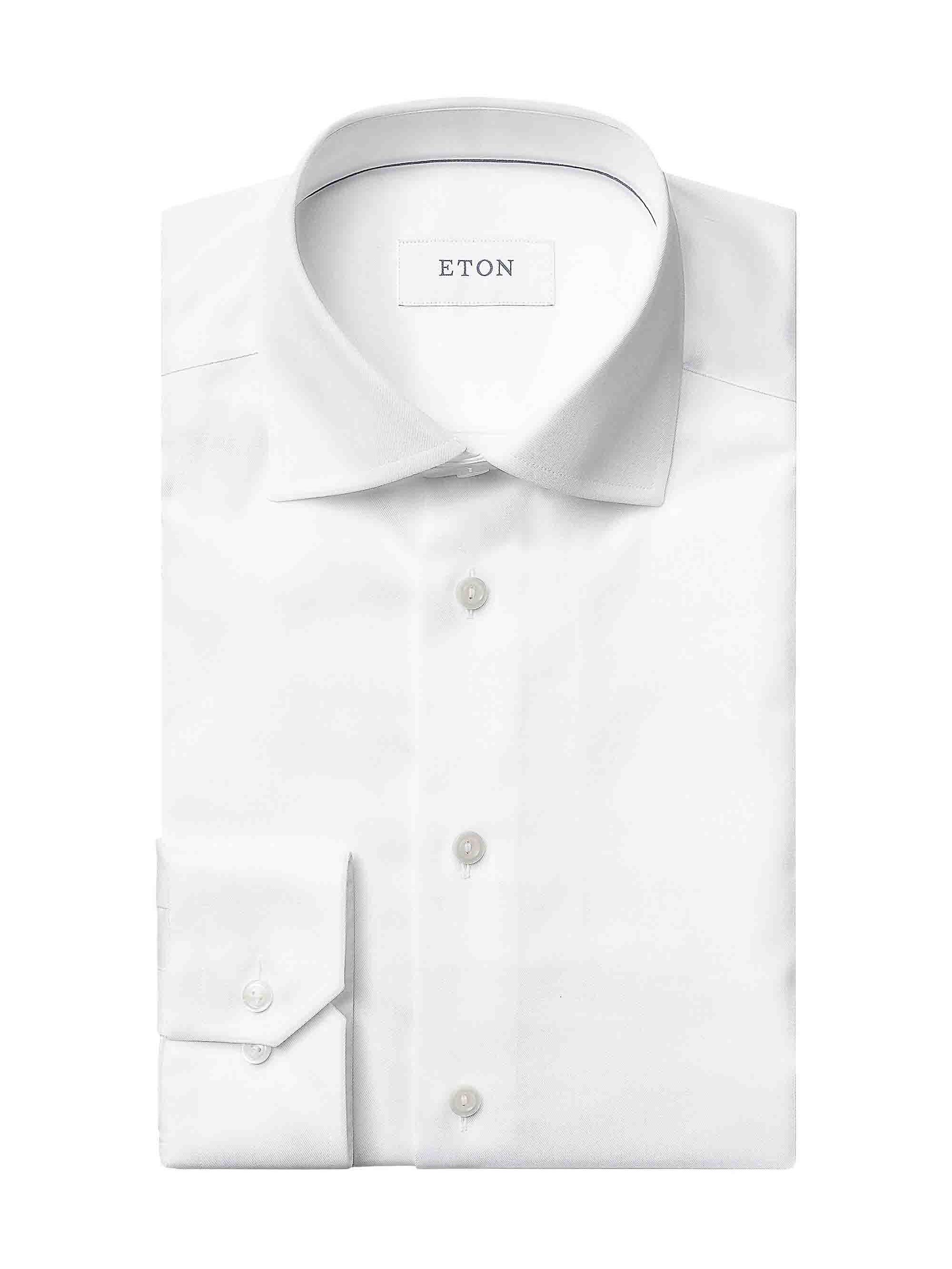 Eton Men's Cotton-Twill Contemporary-Fit Dress Shirt - White