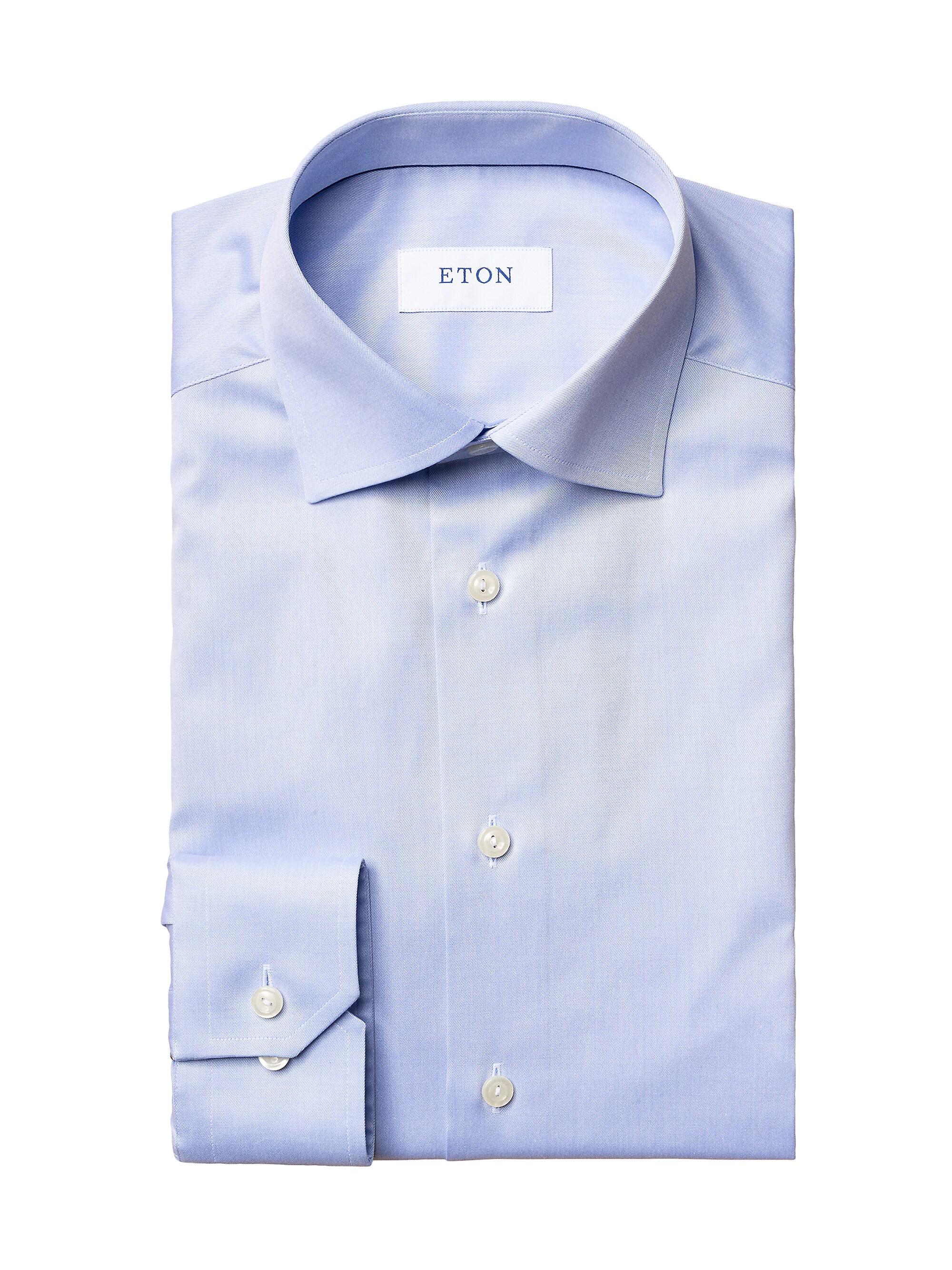 Eton Men's Cotton-Twill Slim-Fit Dress Shirt - Blue
