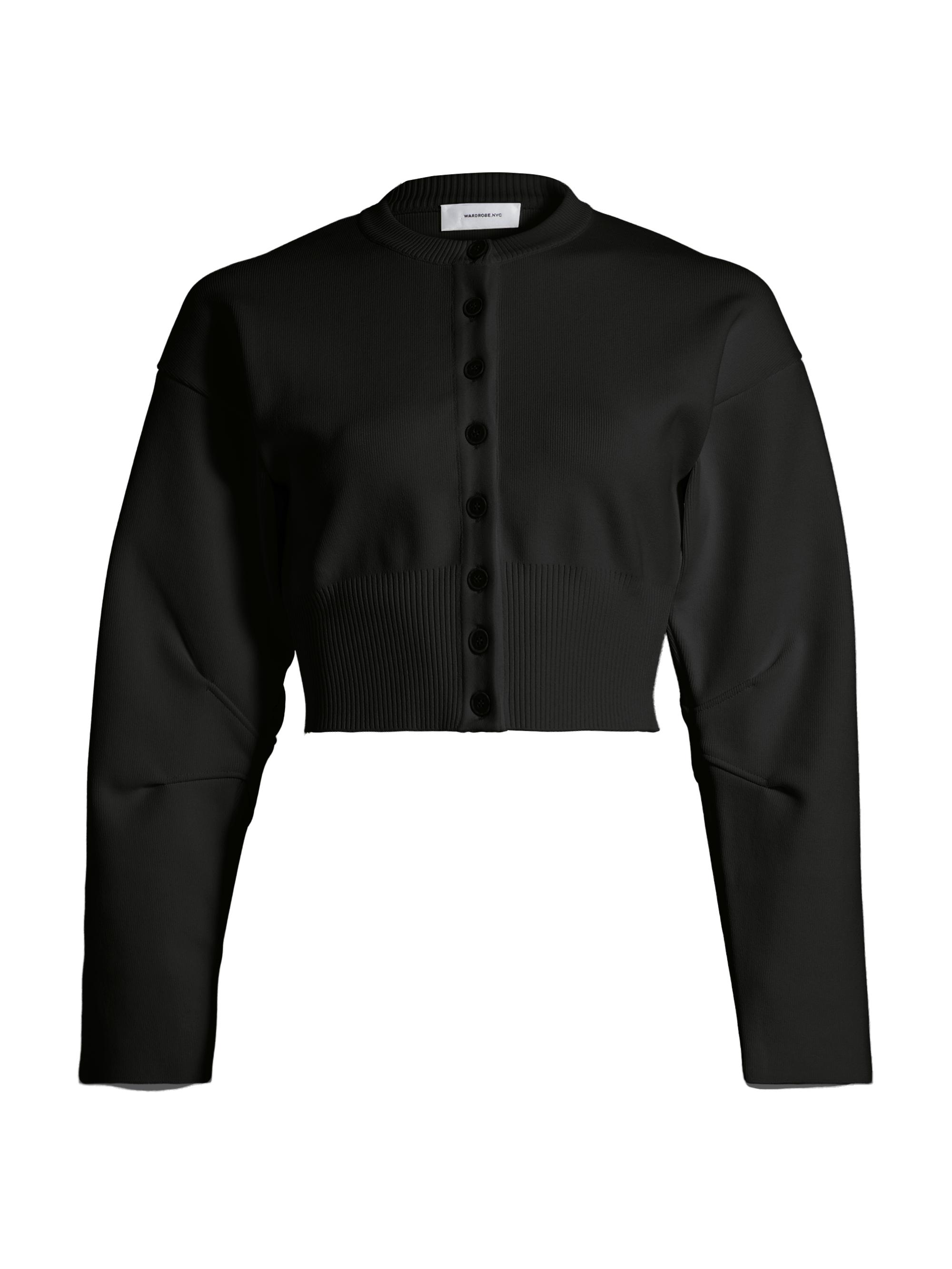 WARDROBE.NYC Women's Matte Crop Cardigan - Black