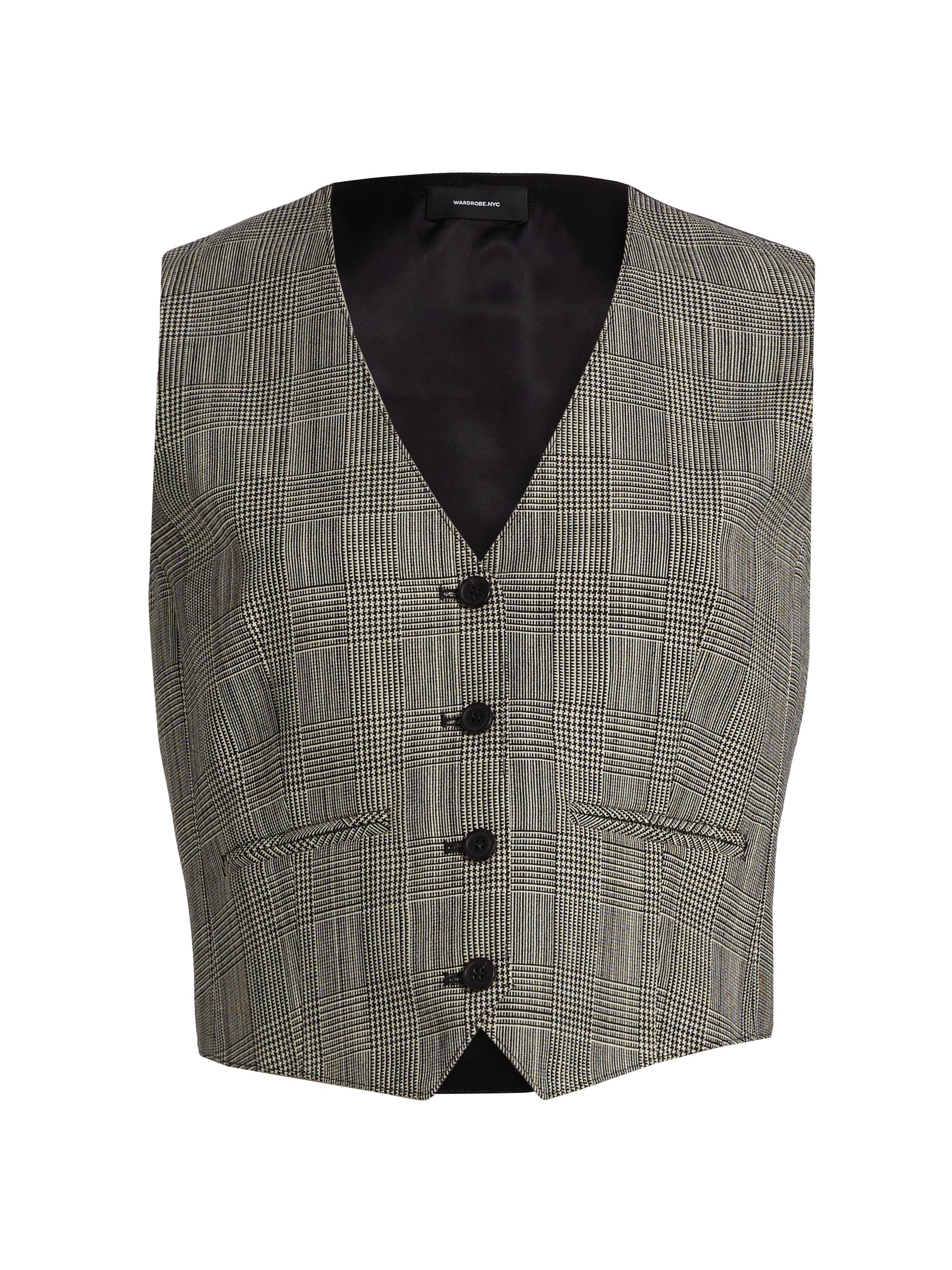 WARDROBE.NYC Women's Glen Check Wool Waistcoat - Prince Of Wales