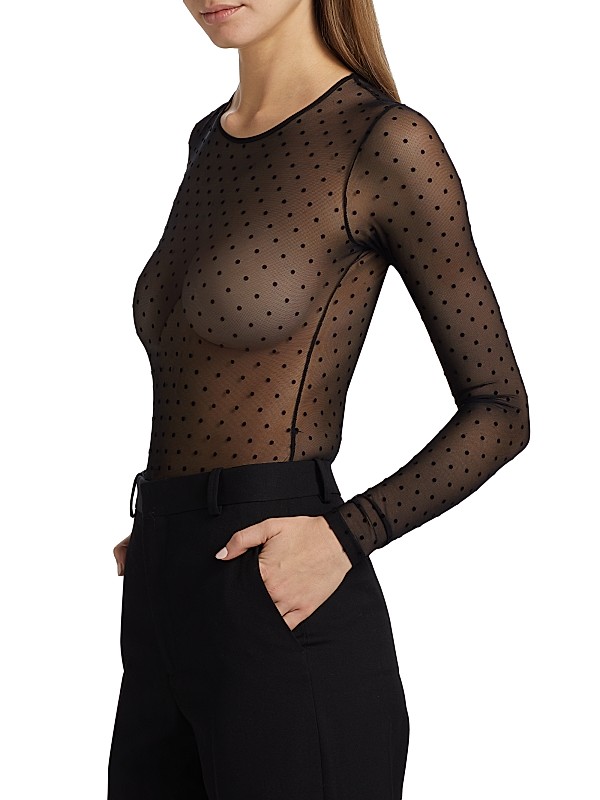 Shop WARDROBE.NYC Polka Dot Mesh Bodysuit | Saks Fifth Avenue Shop WARDROBE.NYC Polka Dot Mesh Bodysuit | Saks Fifth Avenue
