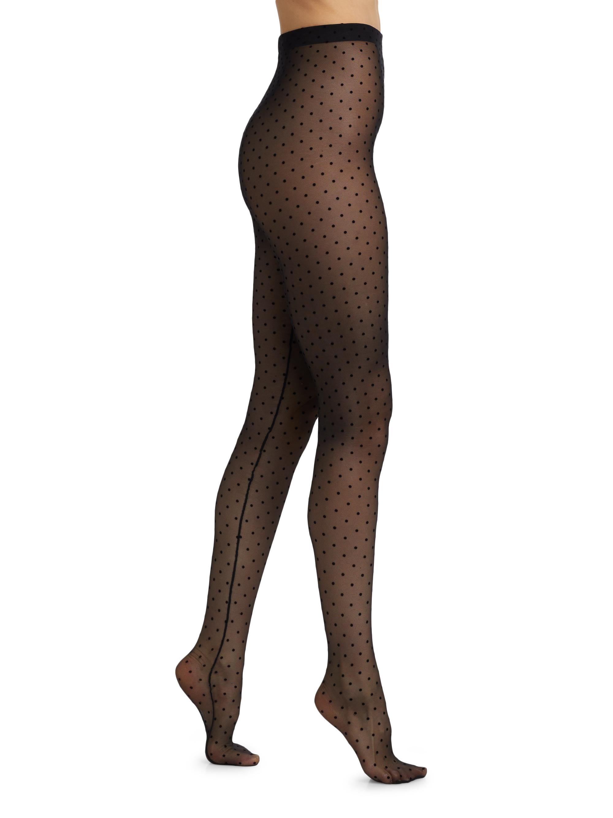 WARDROBE.NYC Women's Polka Dot Tights - Black