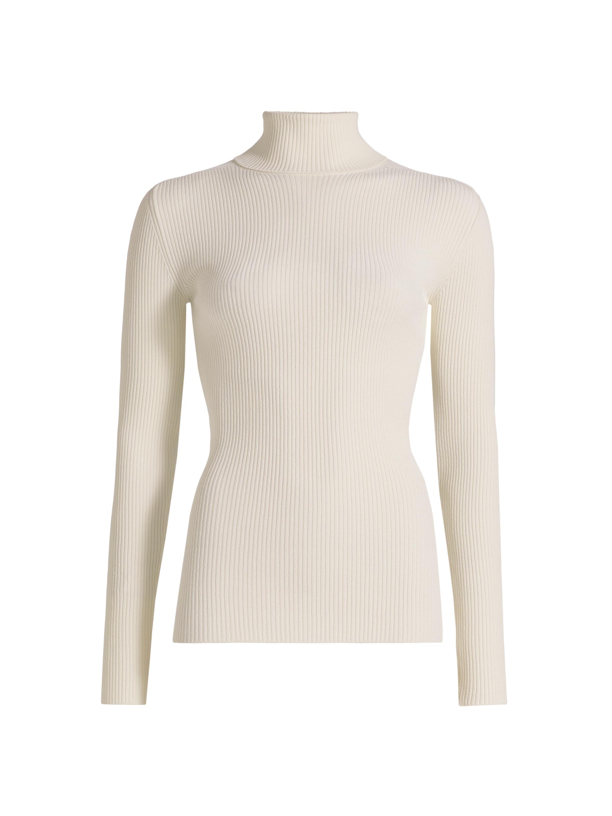 WARDROBE.NYC Women's Matte Turtleneck Top - Off White