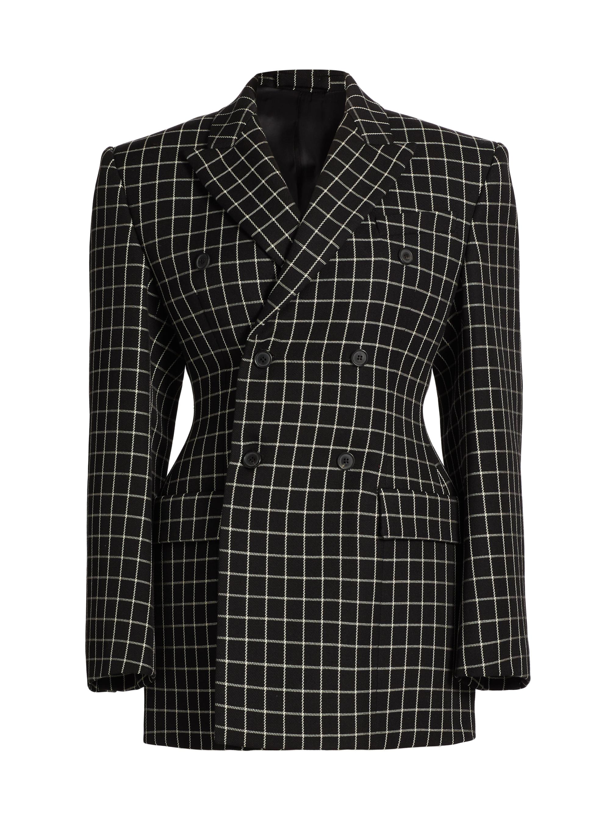 Grid Contour Double-Breasted Blazer Saks Fifth