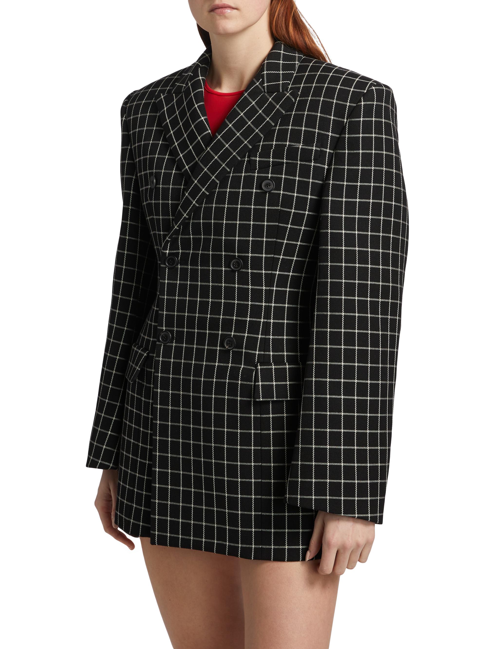 Grid Contour Double-Breasted Blazer Saks Fifth Avenue