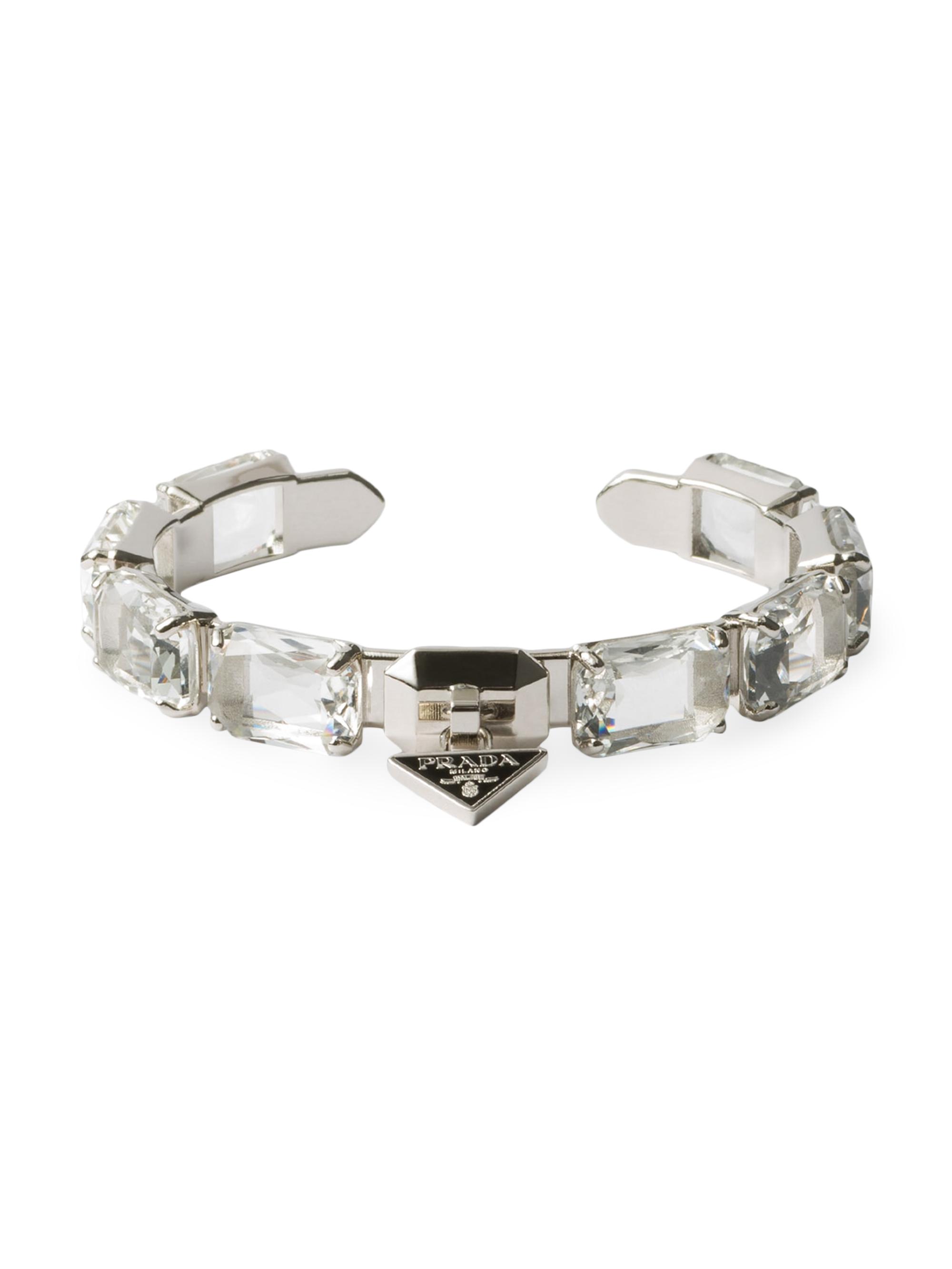 Prada Women's Metal Bracelet with Crystals - Red