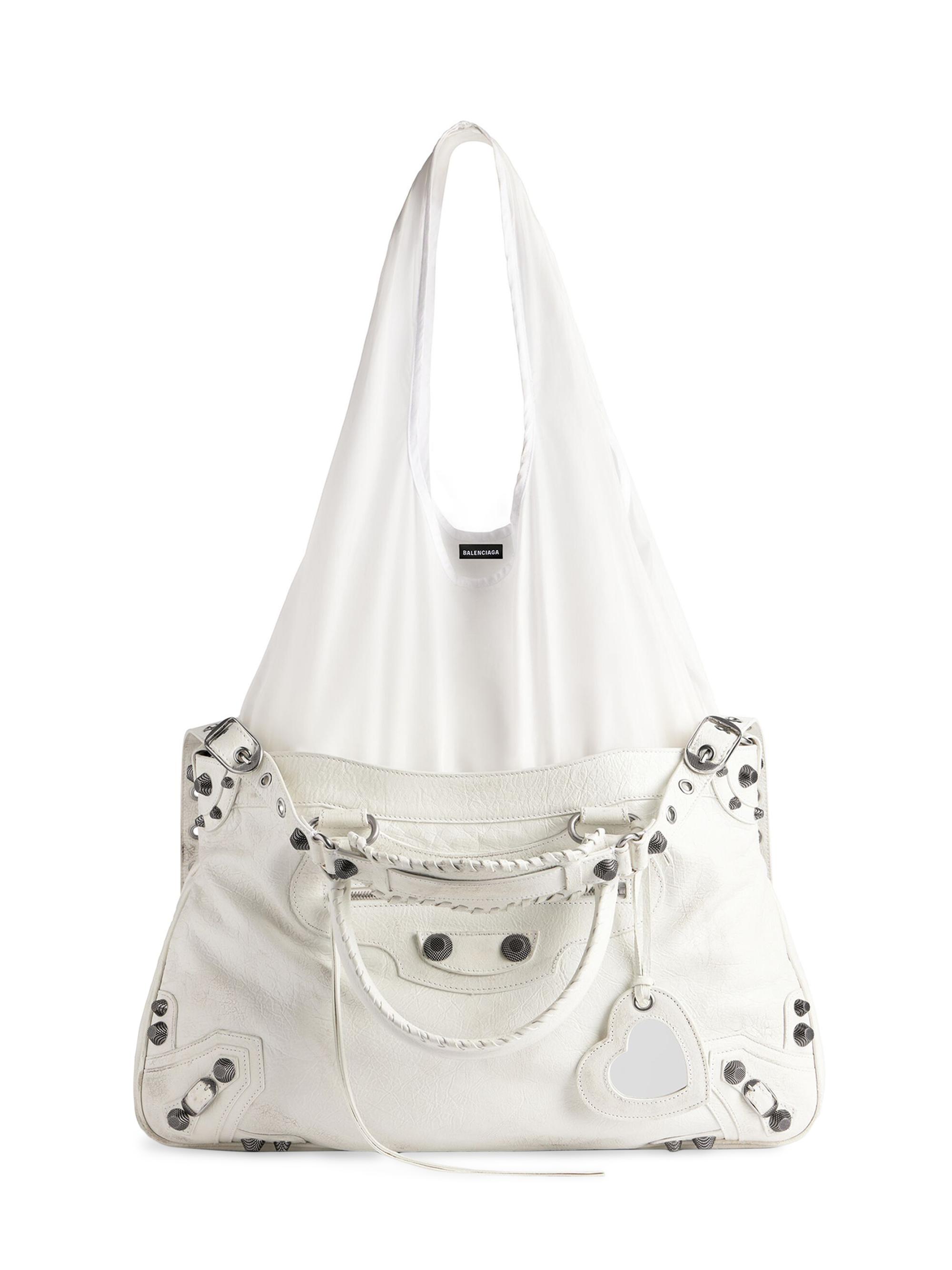 Balenciaga Women's Neo Cagole  Tote Bag Plus Used Effect - White