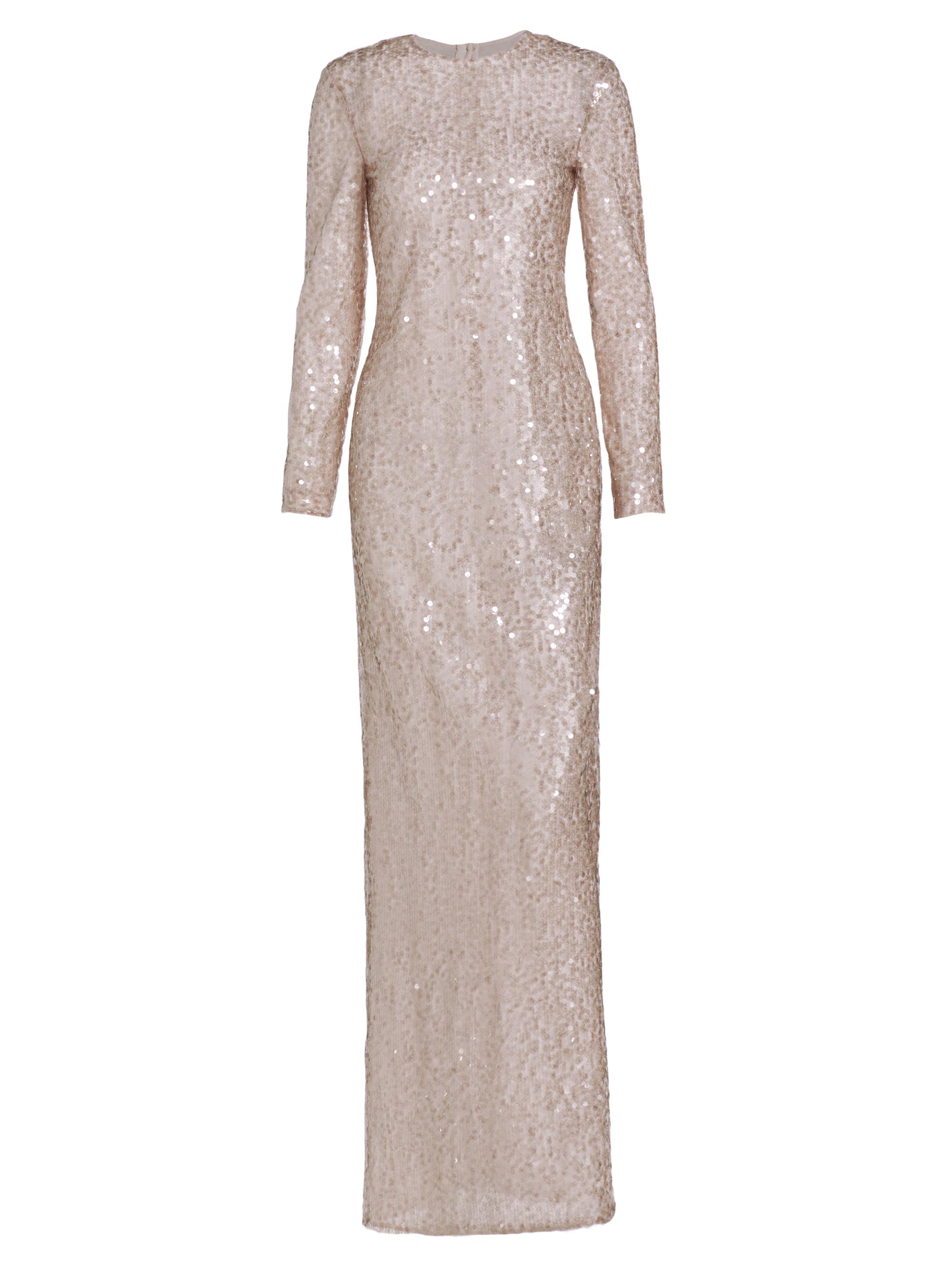 16Arlington Women's Lore Sequined Long-Sleeve Gown - Polvere Chiara