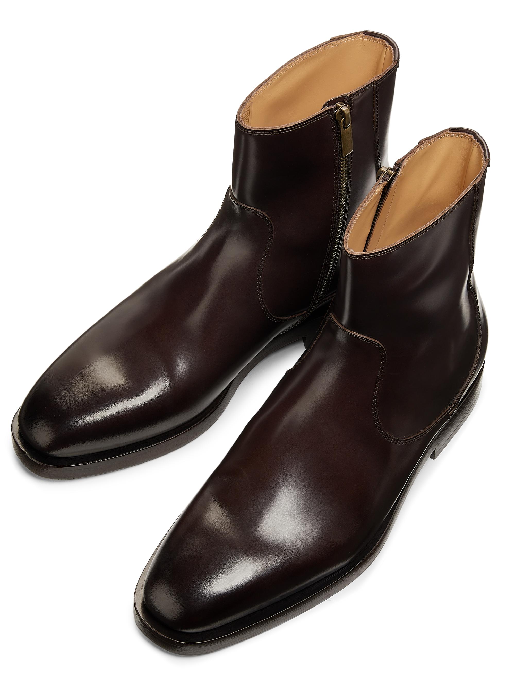 Brunello Cucinelli Grained Leather Side-Zip Boots | Saks Fifth Avenue