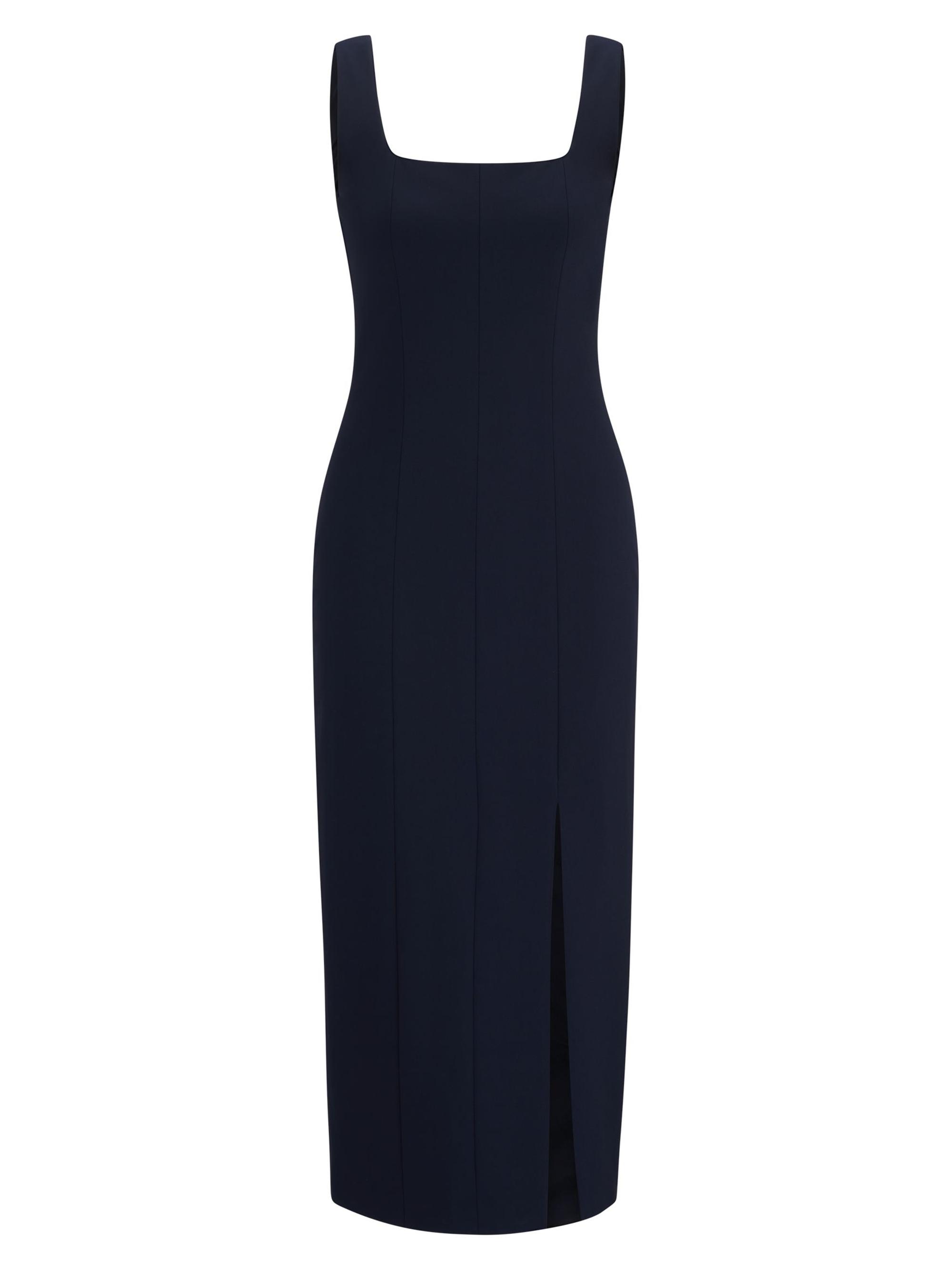 BOSS Women's Business Dress with Seaming Details - Dark Blue