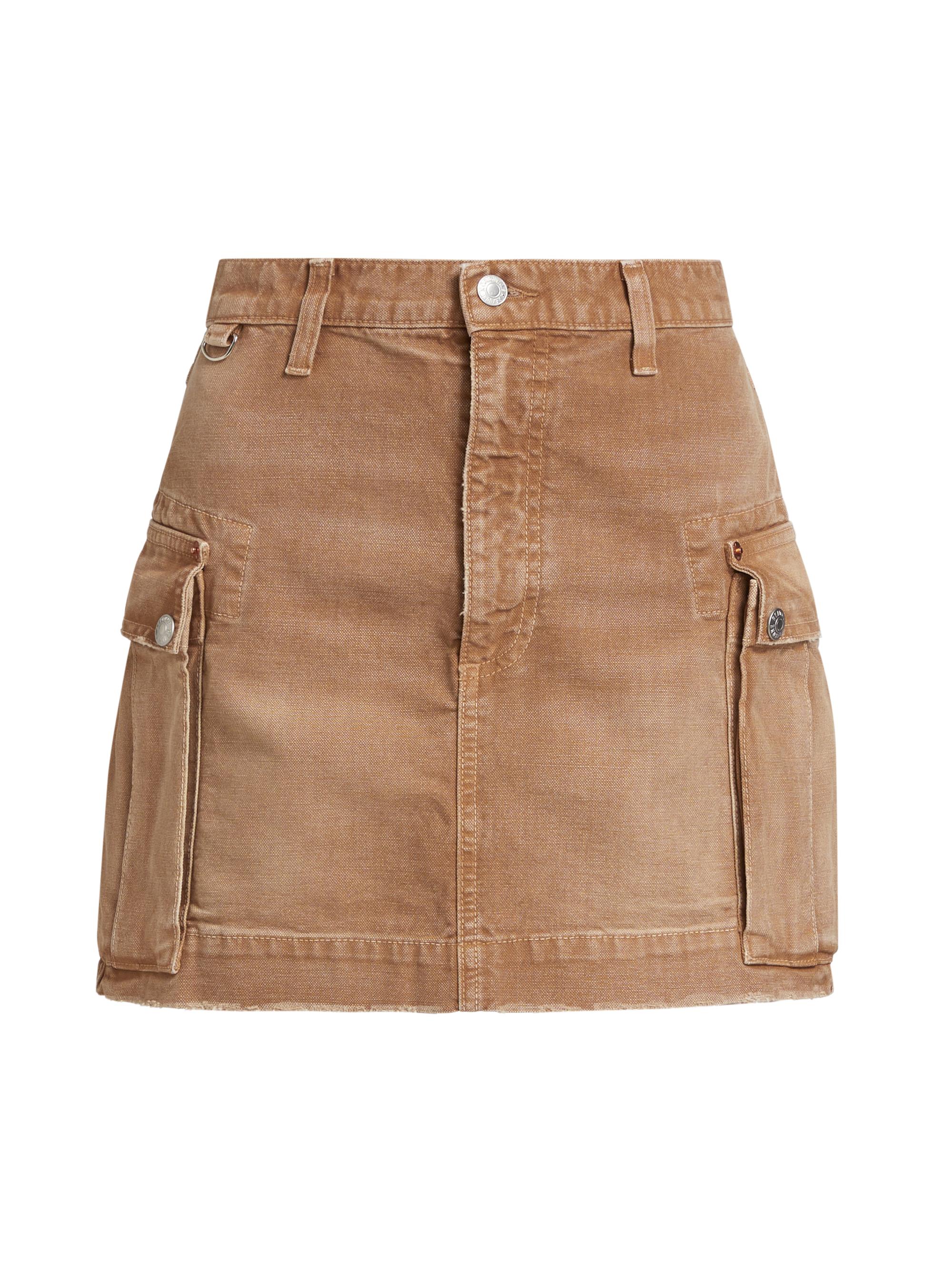 Re/done Women's Cotton Cargo Miniskirt - Travertino