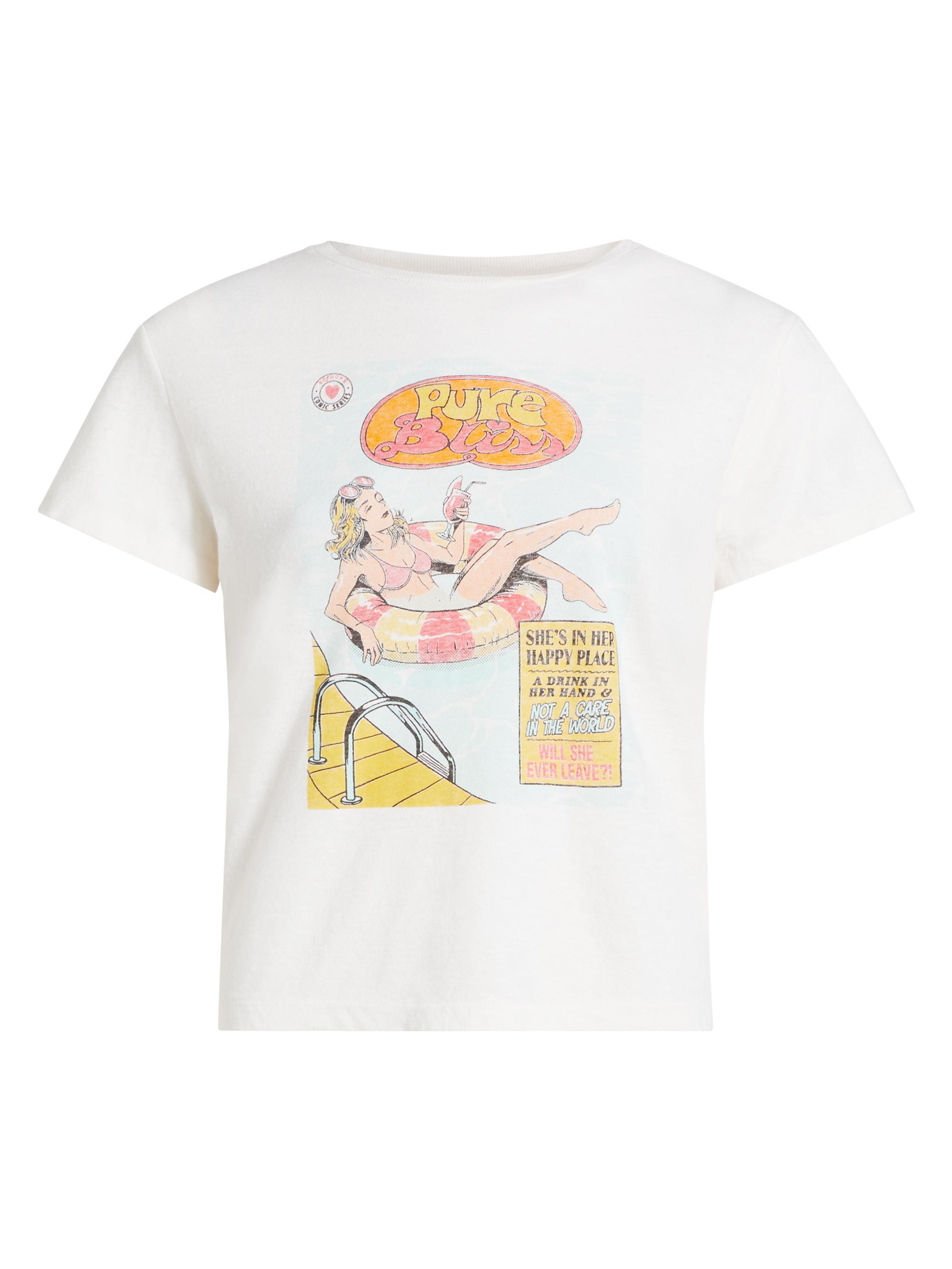 Re/done Women's Pure Bliss Graphic Cotton Tee - Vintage White