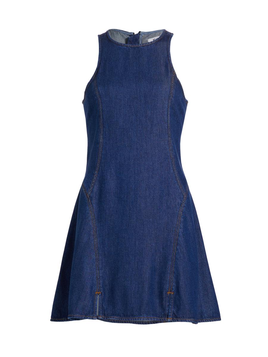 Re/done Denim Split-Front Racerback Minidress | Saks Fifth