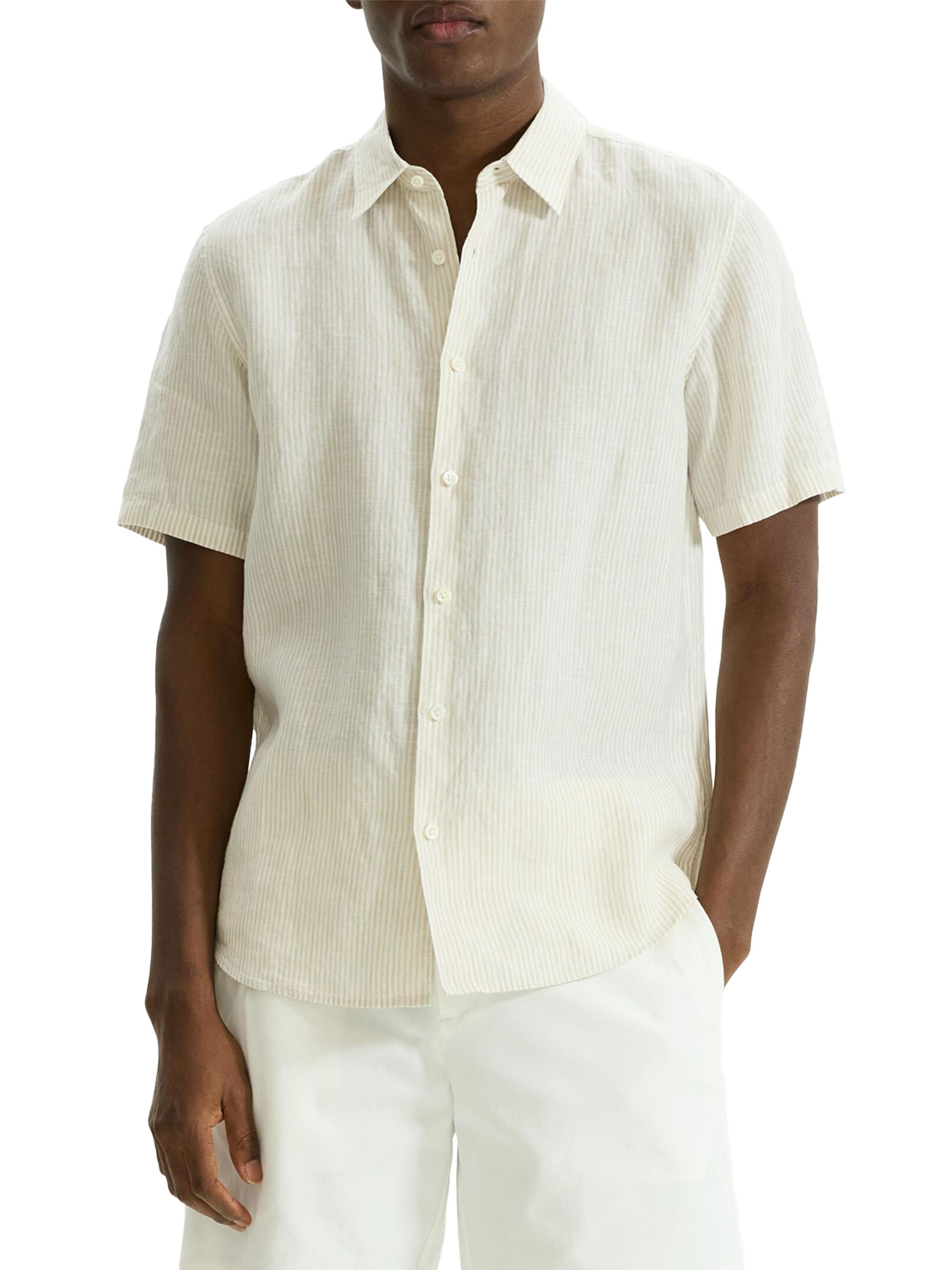 Theory Men's Irving Linen Button-Front Shirt - White Sand