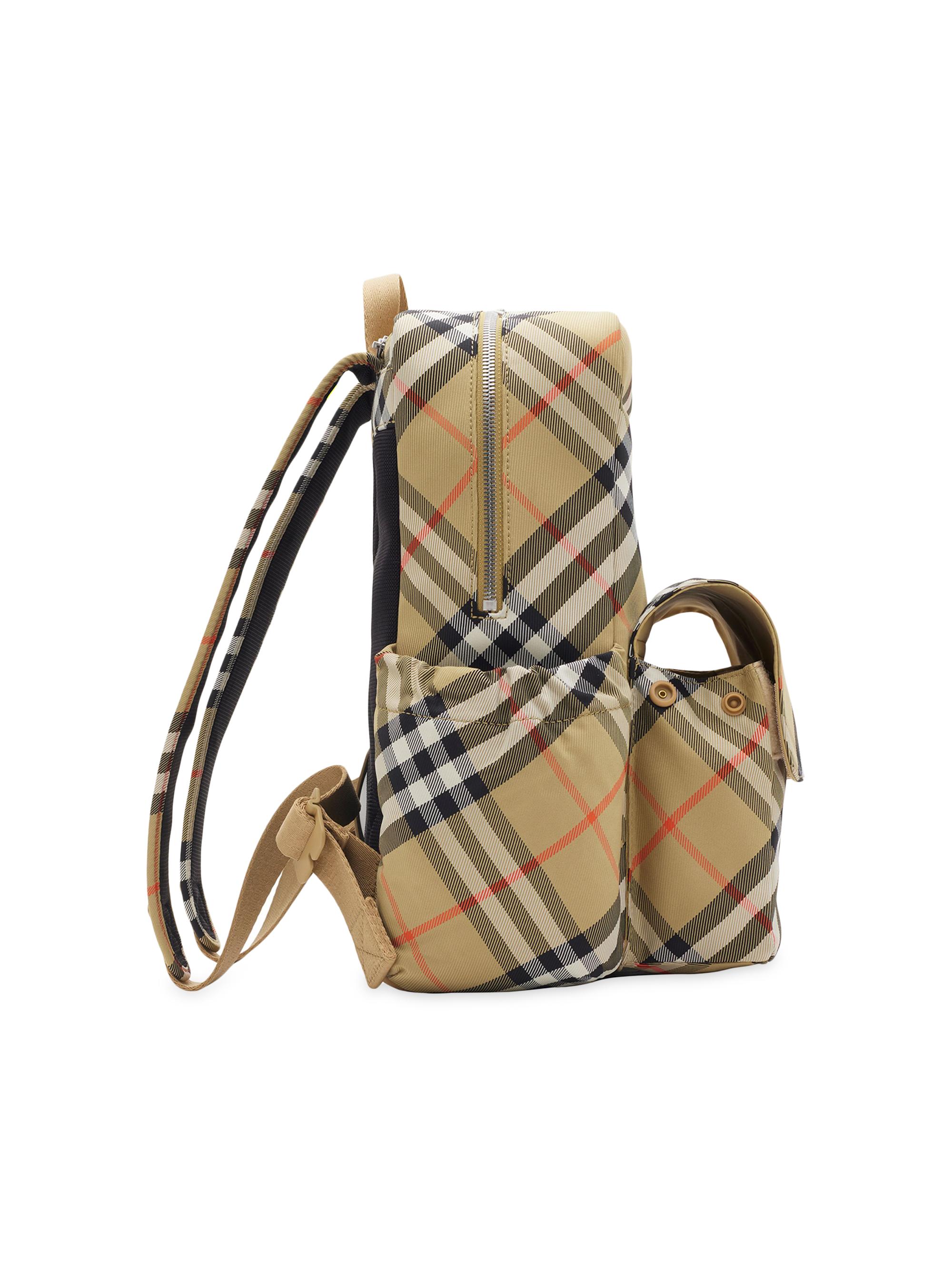 Burberry Kid's Check Nylon & Leather Backpack | Saks Fifth Avenue