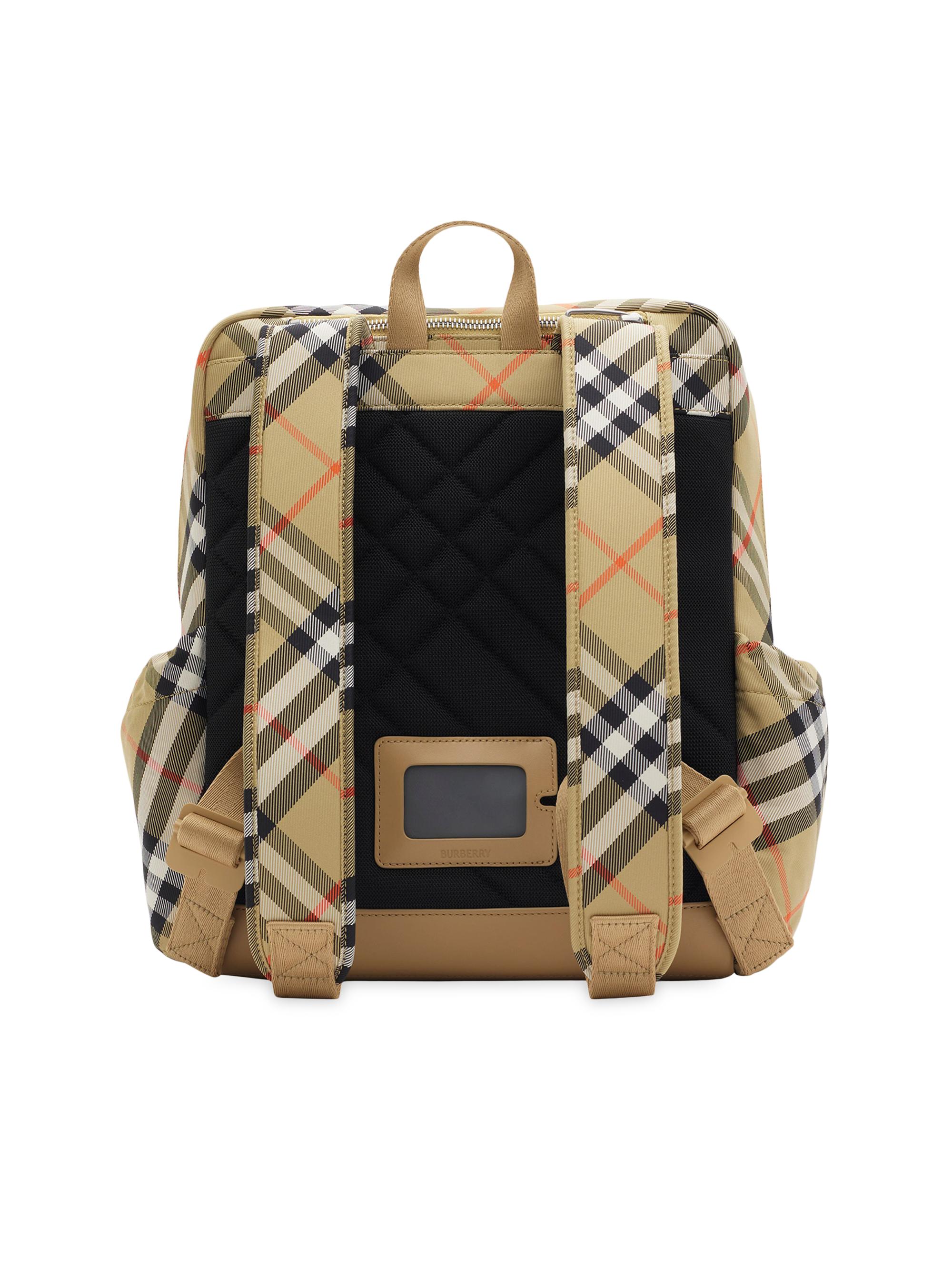 Burberry Kid's Check Nylon & Leather Backpack | Saks Fifth