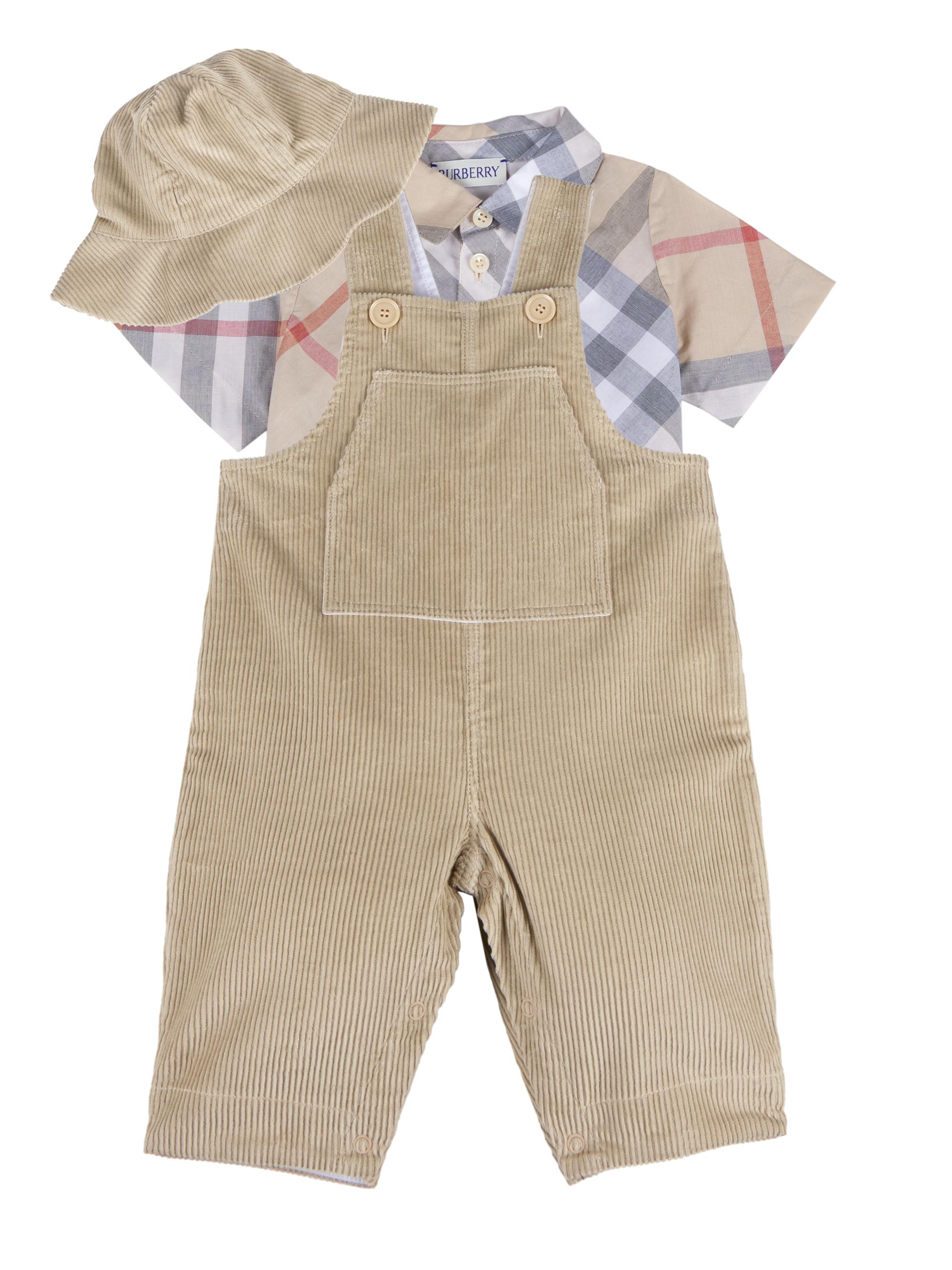 Burberry 新品3点セット110 Burberry Baby Boy's 3-Piece Check Shirt & Corduroy Set