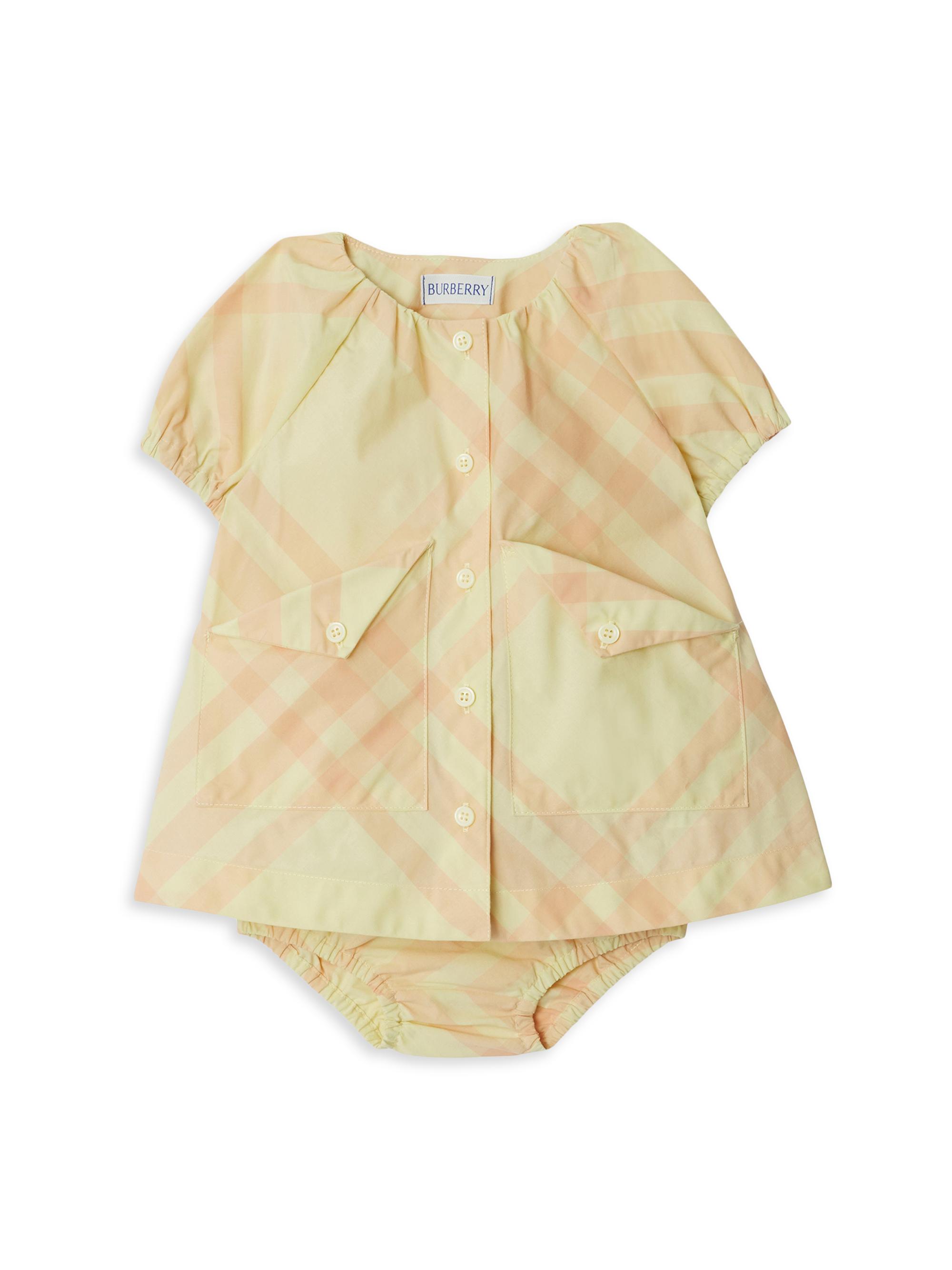 Burberry Baby Girl's 2-Piece Check Dress & Bloomers Set - Sherbet Check 9 Months