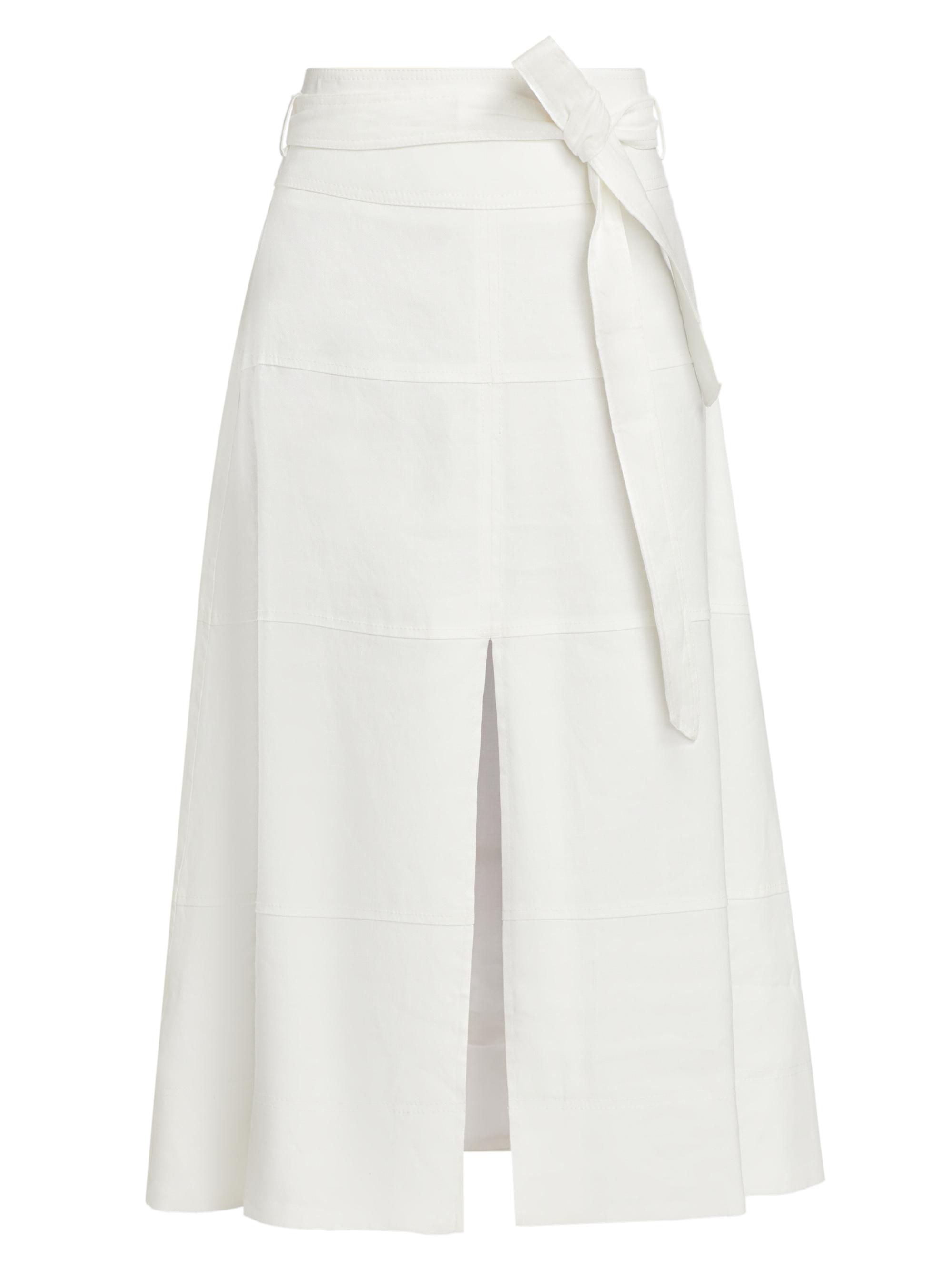 Tanya Taylor Women's Hudson Linen-Blend Midi-Skirt - White