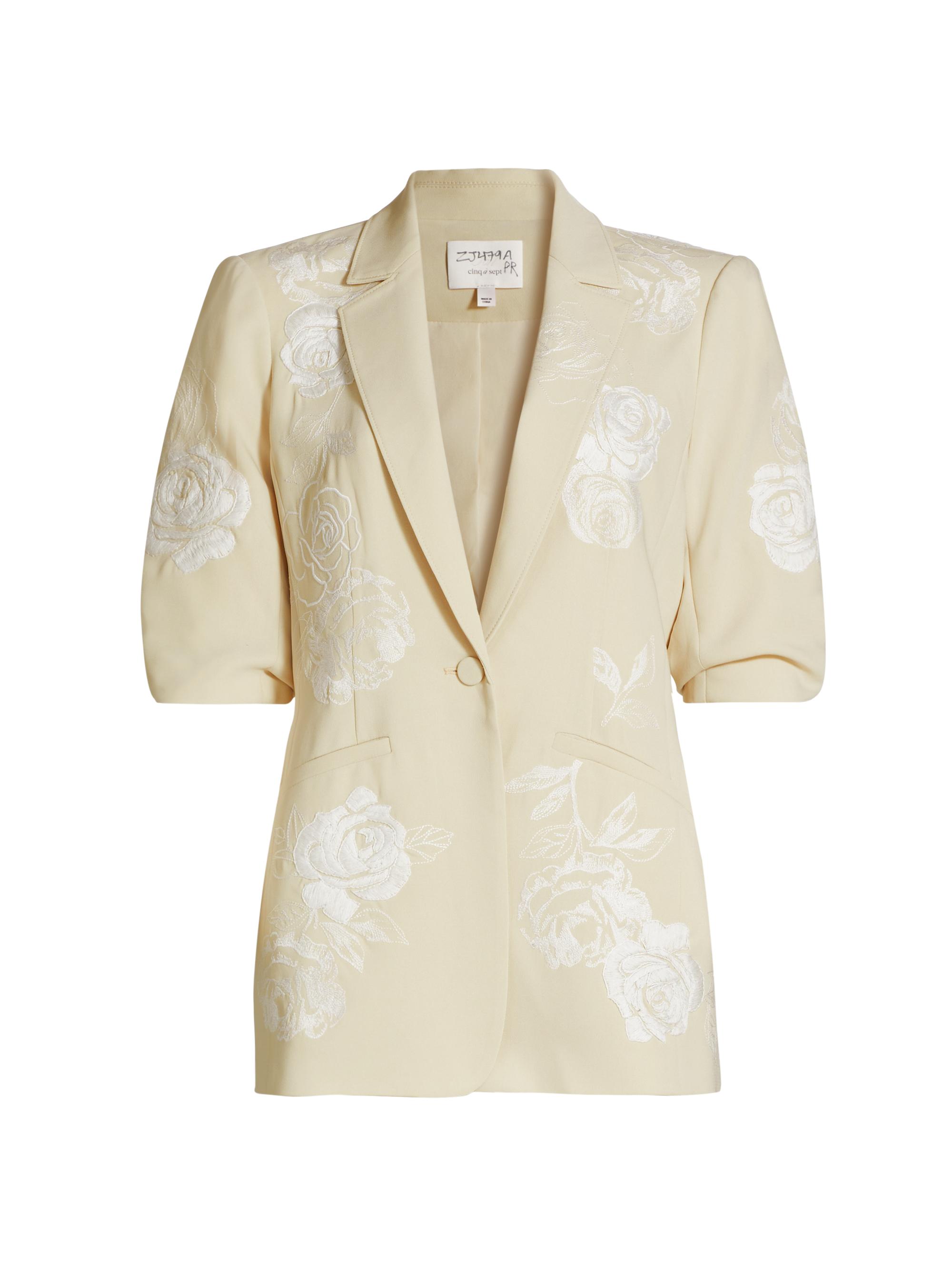 CINQ A SEPT Women's Khloe Floating Roses Blazer - Plaster