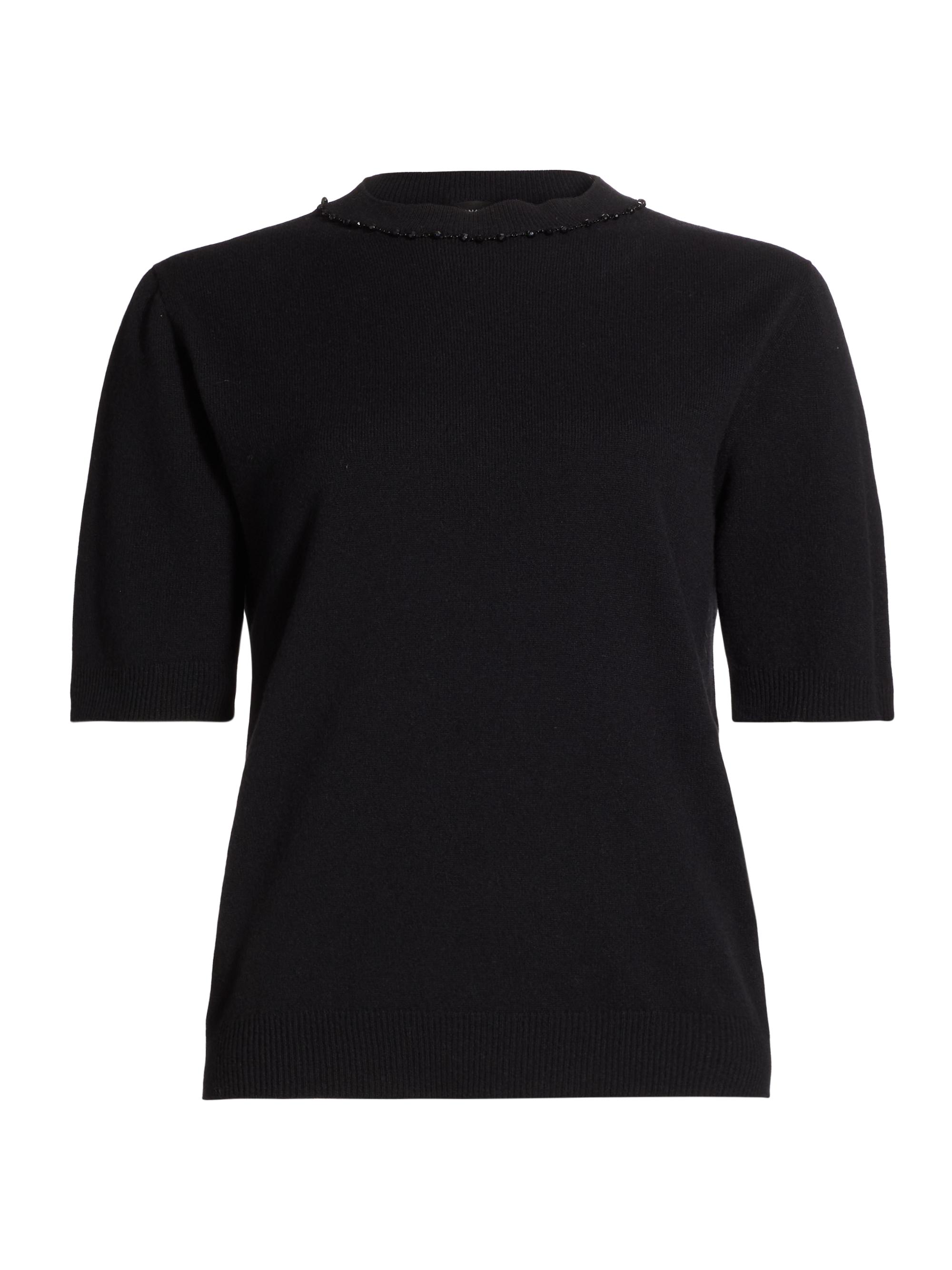 Fabiana Filippi Women's Wool-Blend Short-Sleeve Sweater - Nero