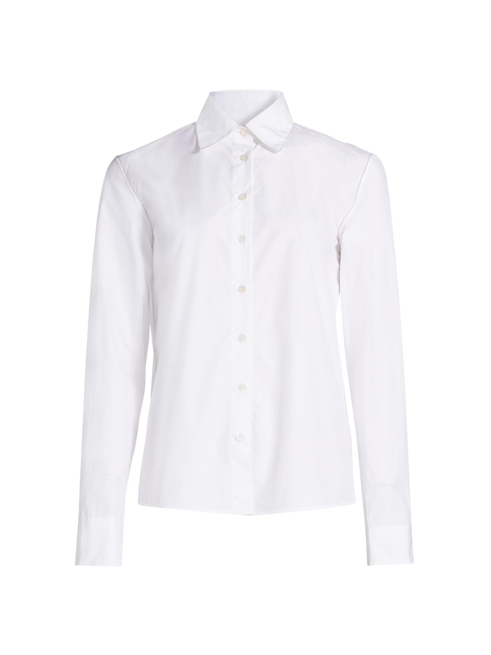 Fabiana Filippi Women's Poplin Diamante Shirt - Bianco Ottico