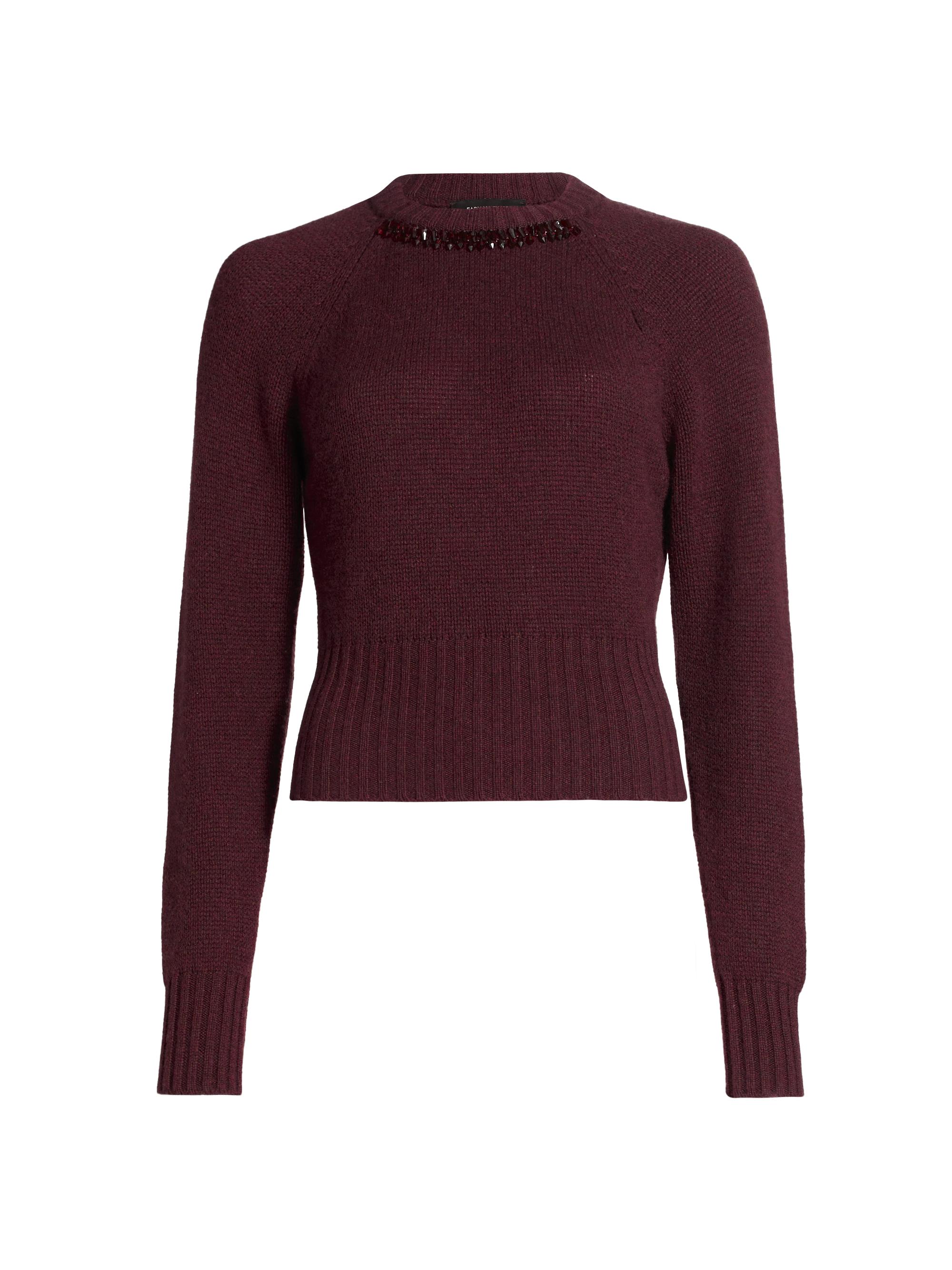 Fabiana Filippi Women's Cropped Cashmere Sweater - Bordeaux