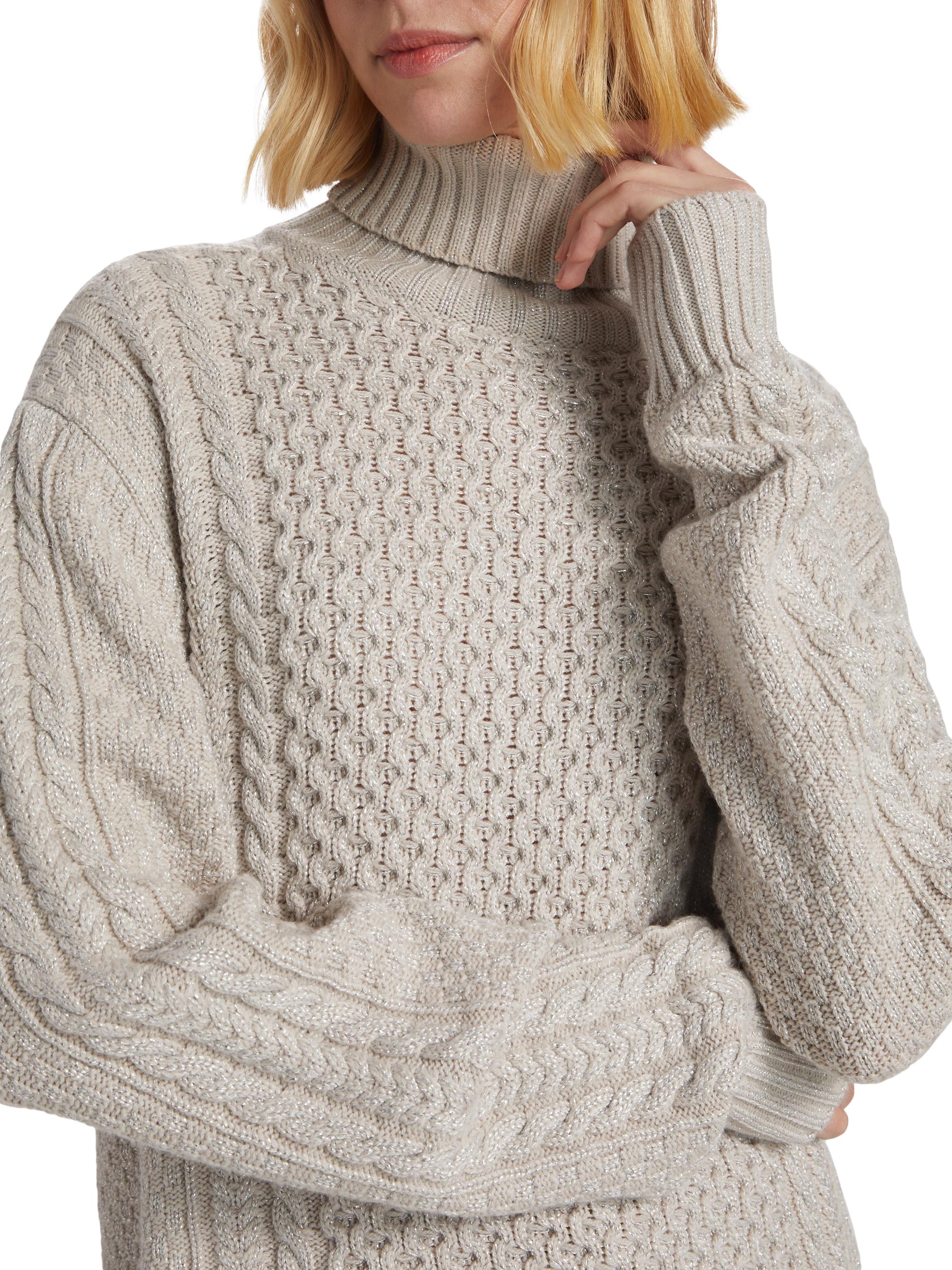Fabiana Filippi Wool-Blend Fisherman Turtleneck Sweater
