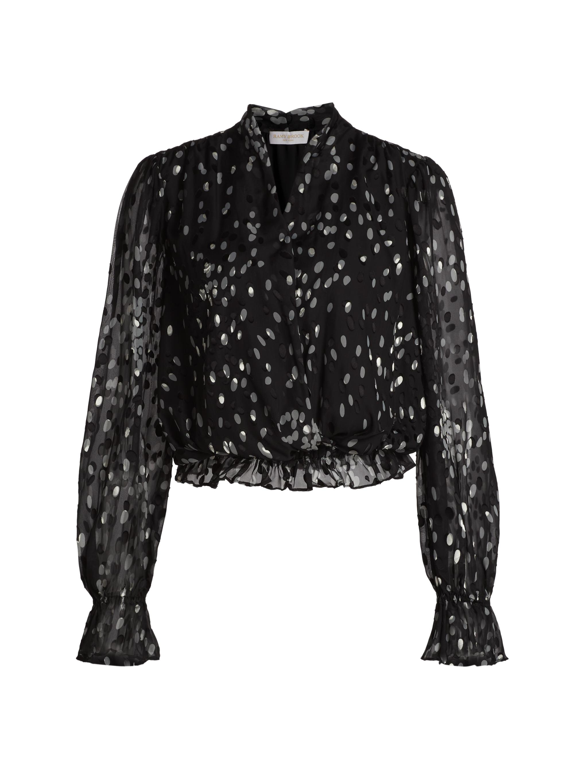 Ramy Brook Women's Levi Polka Dot Blouse - Black Dot