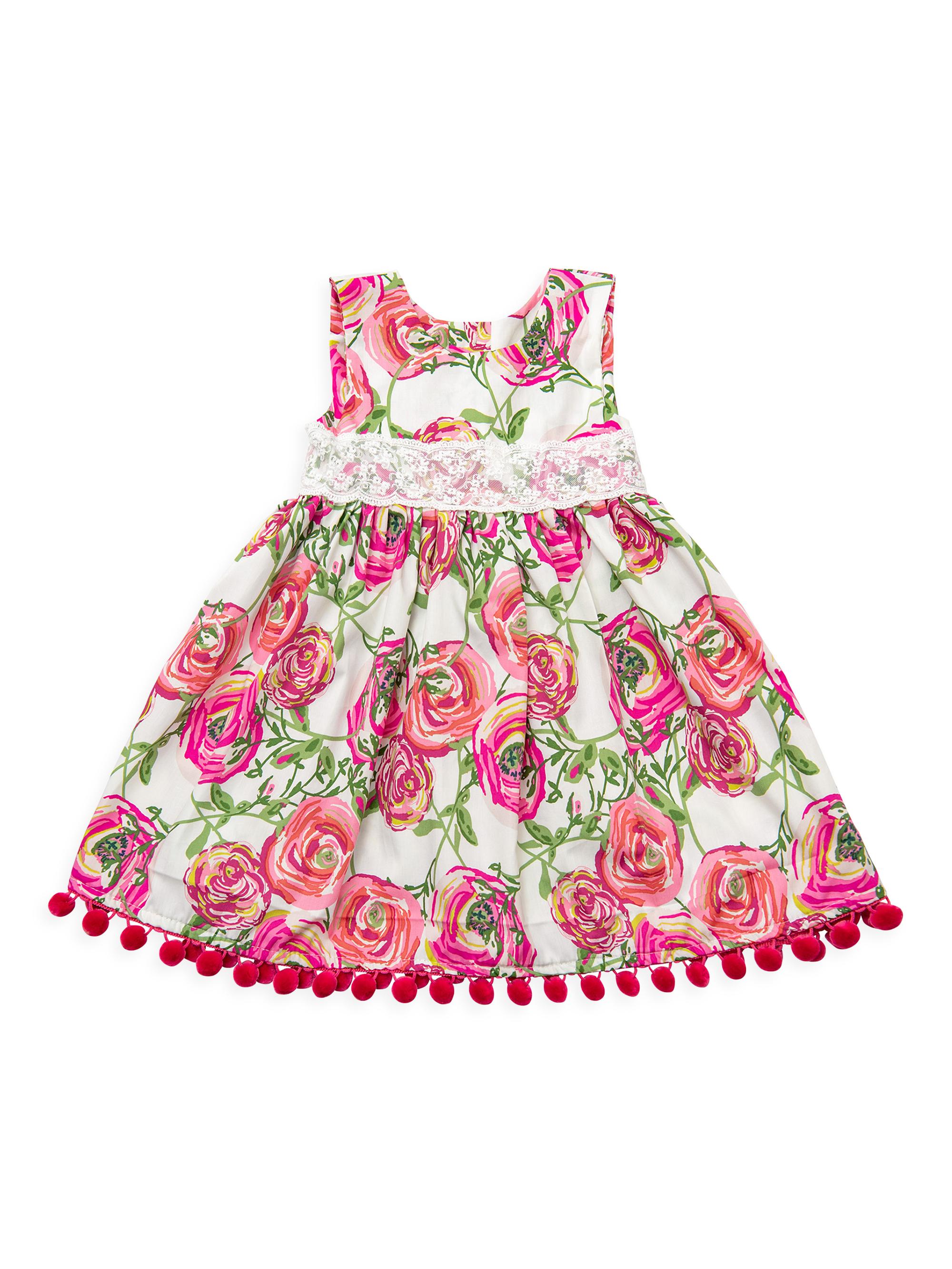 Haute Baby Little Girl's Blooming Aisle Floral Print Dress - Pink Floral