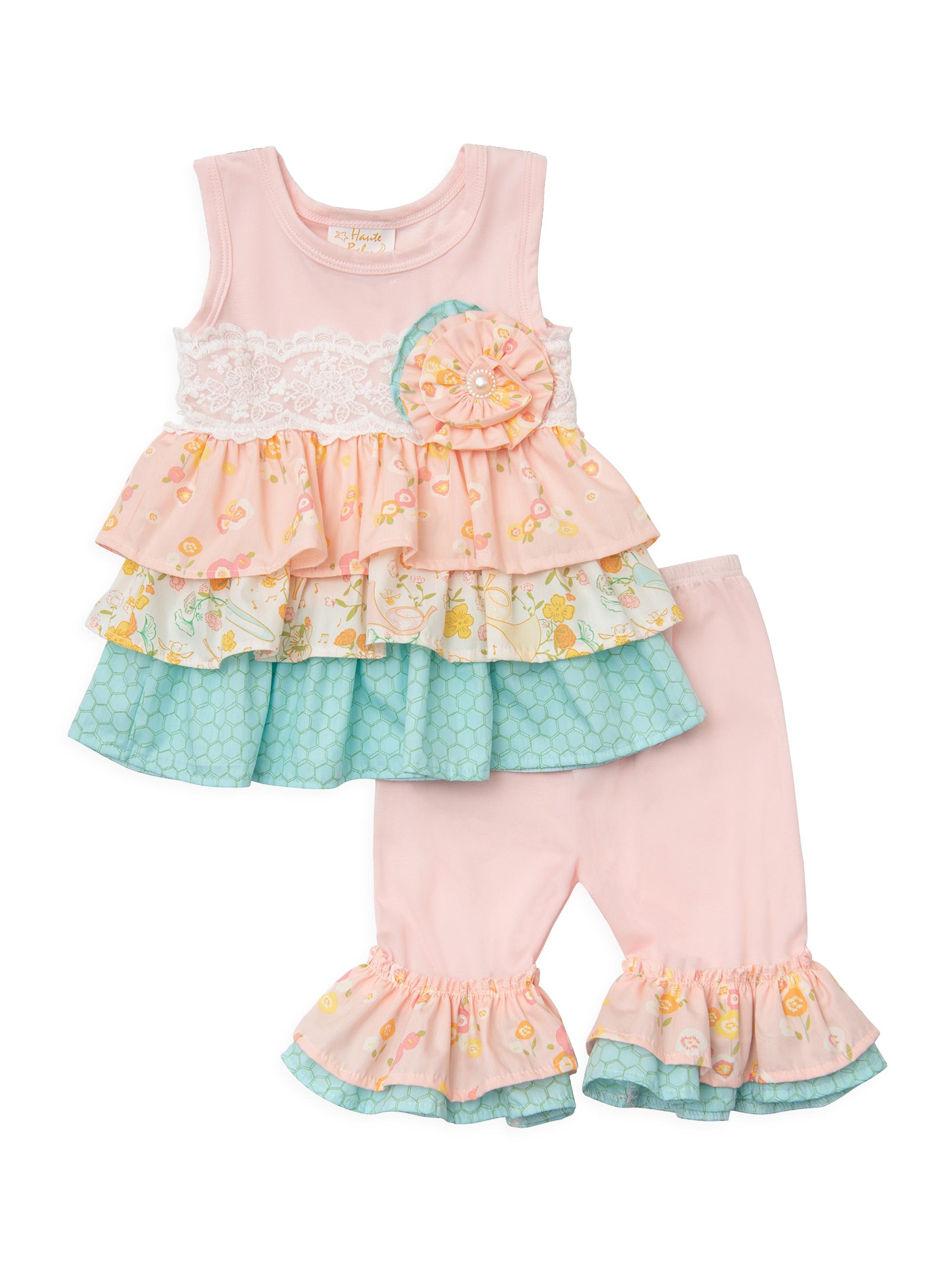 Haute Baby Baby Girl's & Little Girl's Sweet Treat Stretch-Cotton Top & Pants Set - Peach