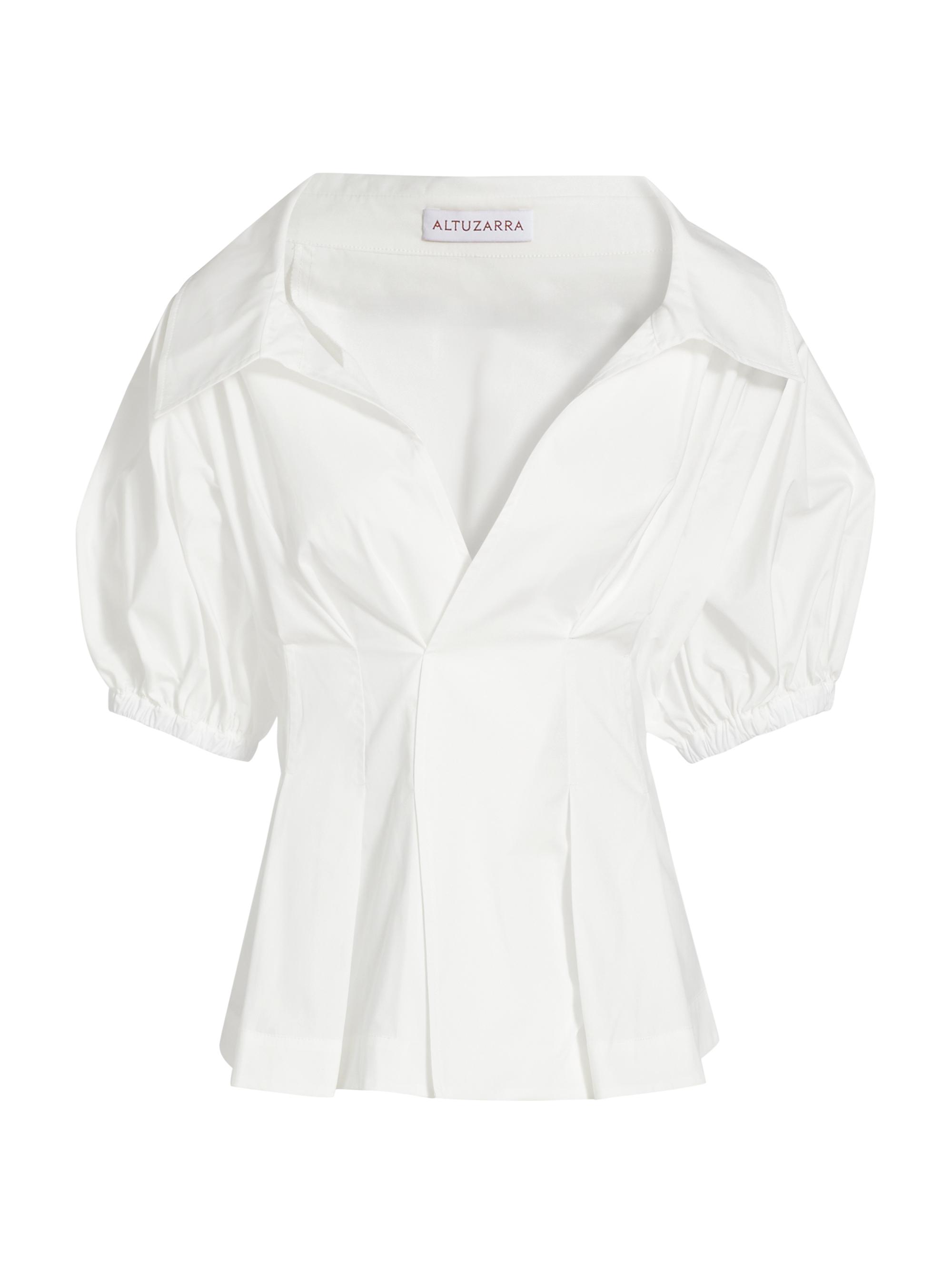 Altuzarra Women's Corteo Cotton-Blend Top - Optic White