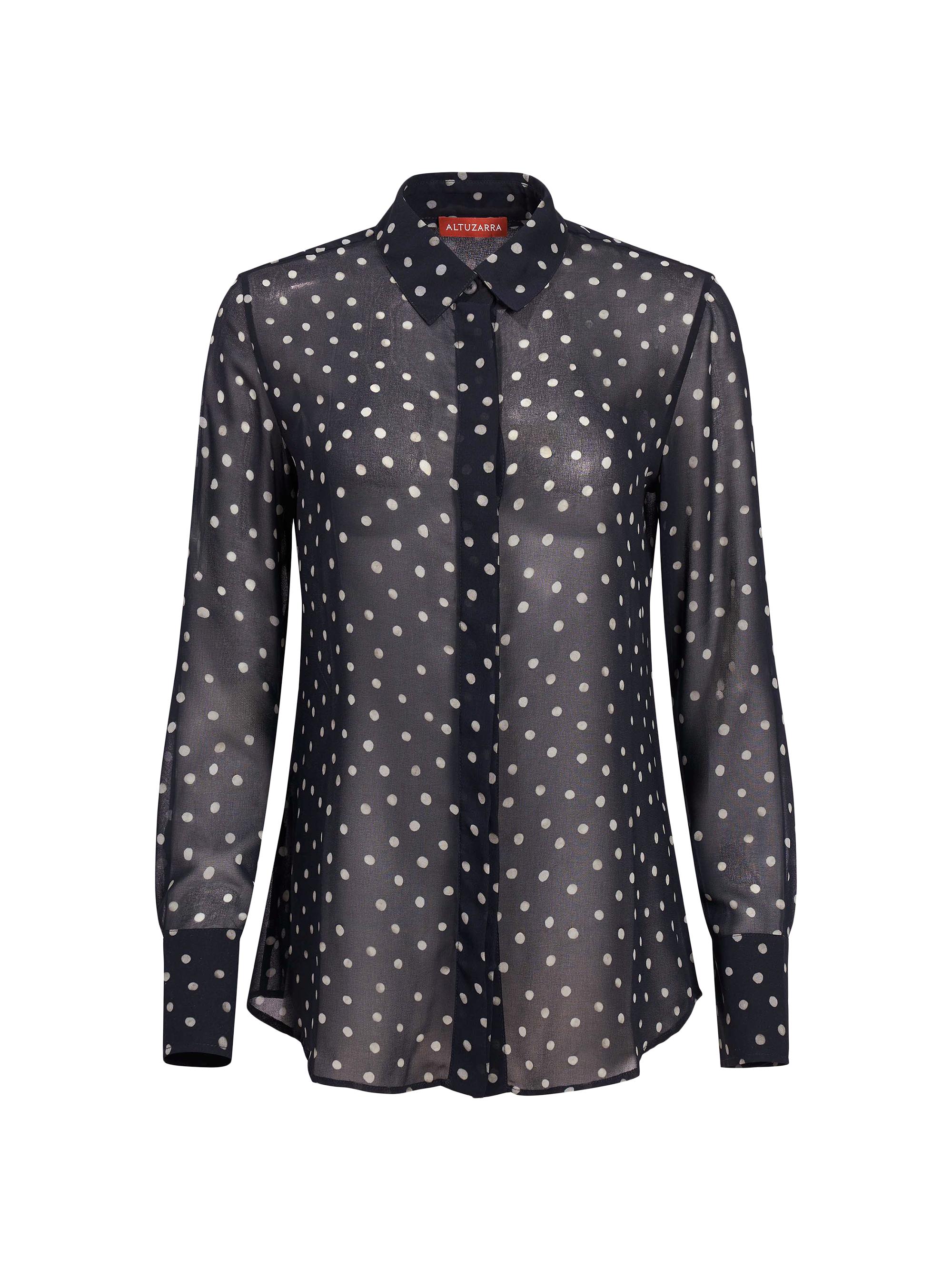 Altuzarra Women's Chika Chiffon Polka-Dot Blouse - Nocturne Blue