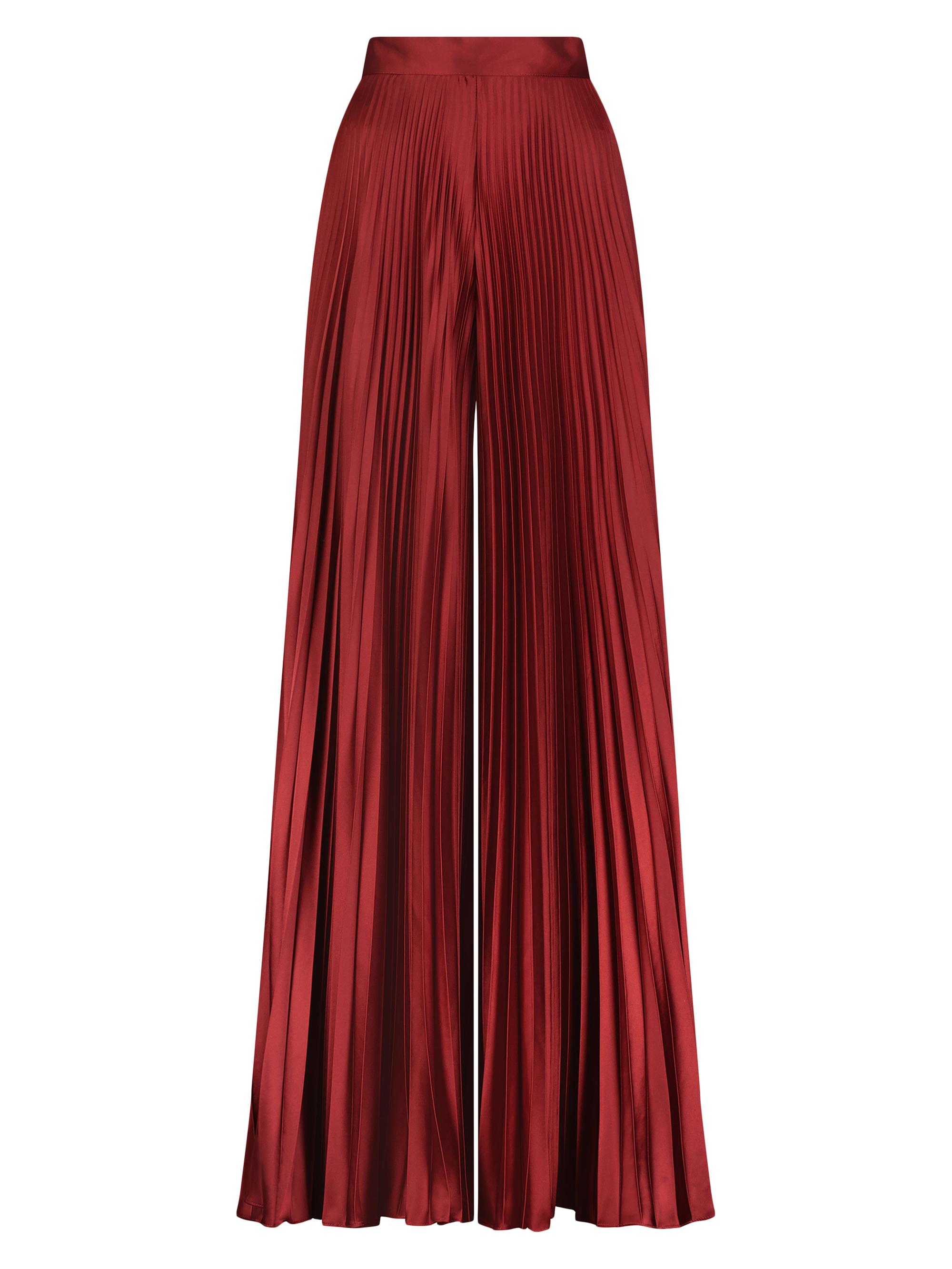 Mac Duggal Women's Pleated Wide-Leg Pants - Oxblood