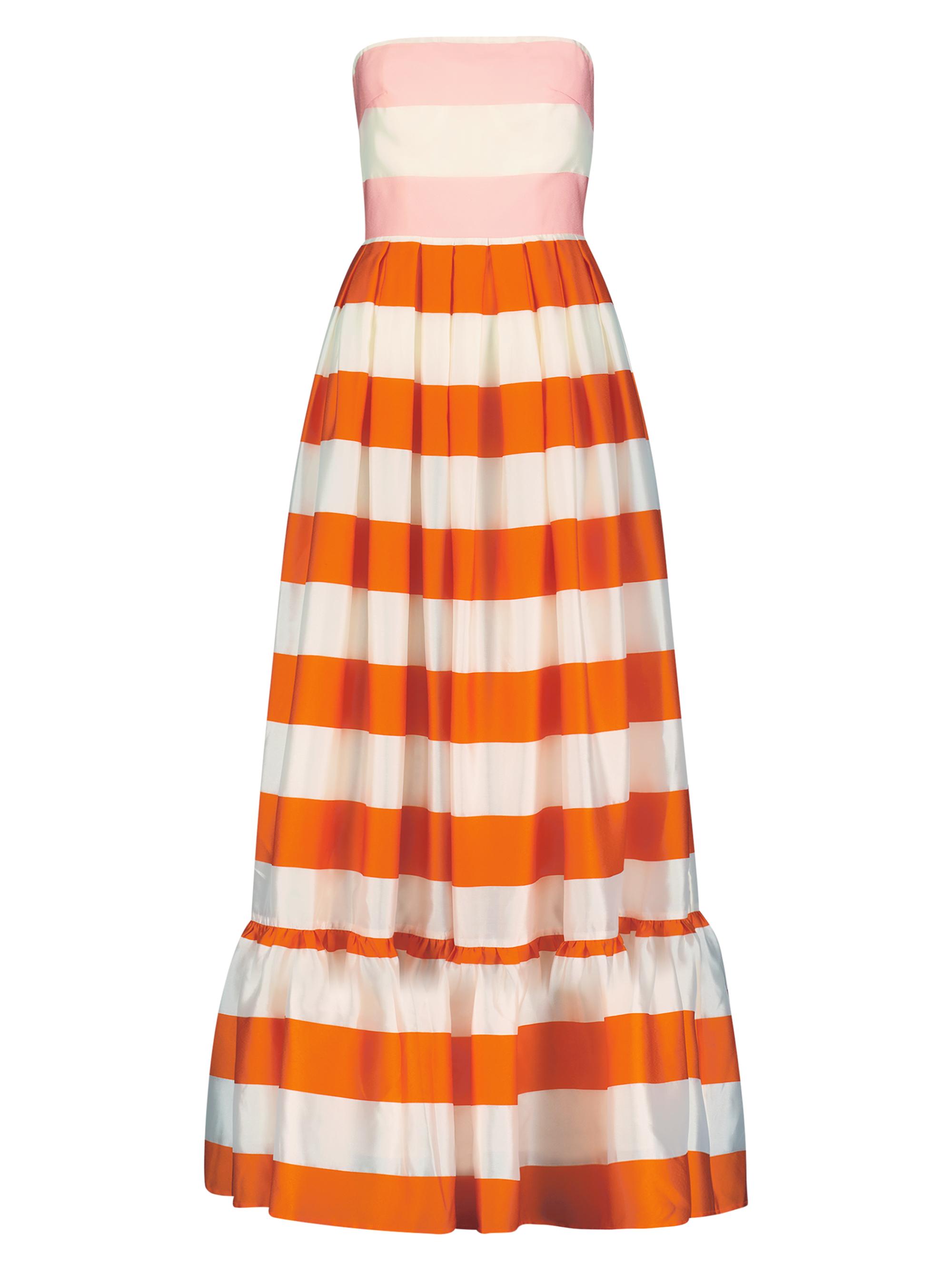 Mac Duggal Women's Striped Tiered Maxi Dress - Sunset