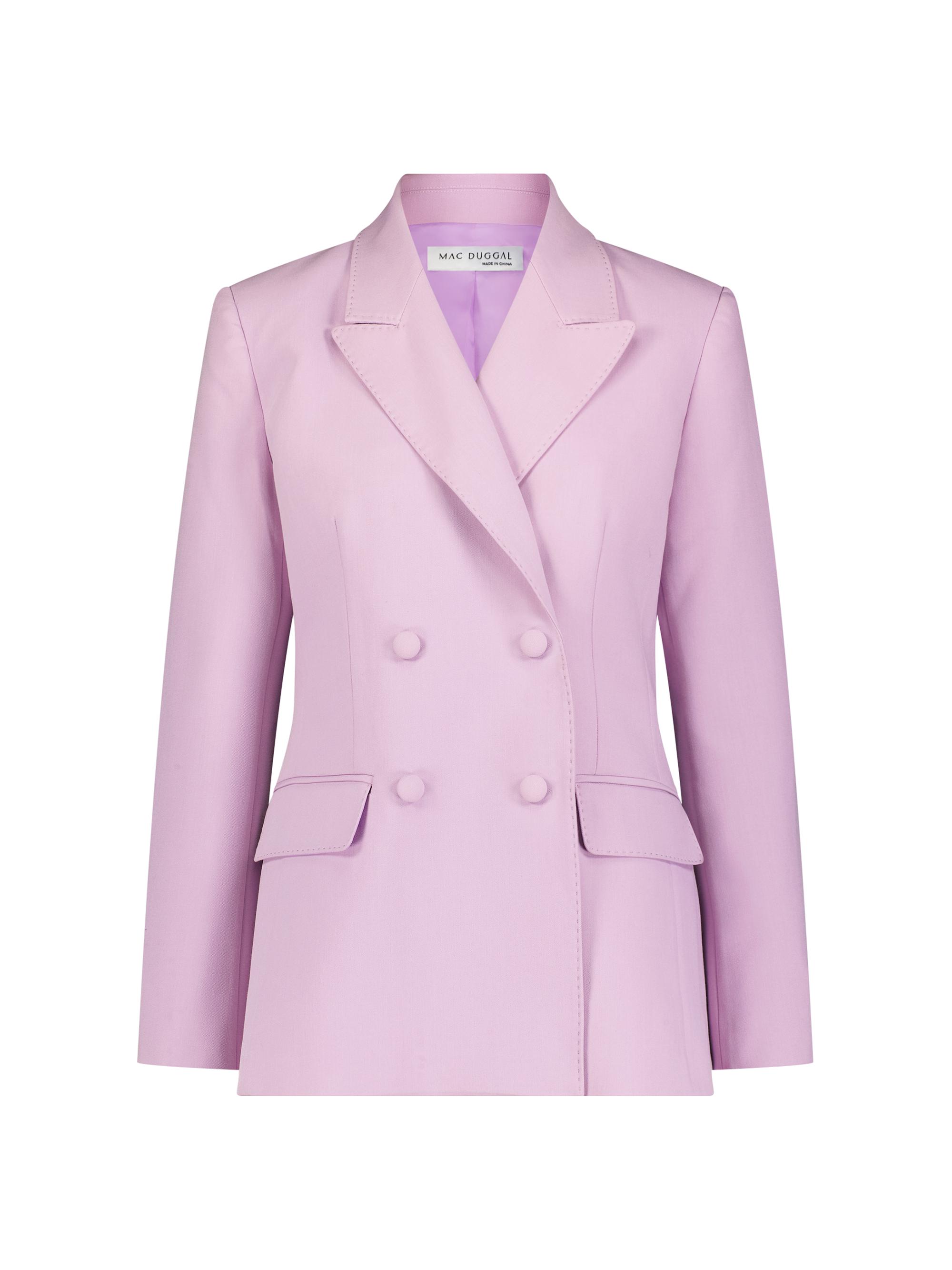 Mac Duggal Women's Crêpe Double-Breasted Blazer - Orchid